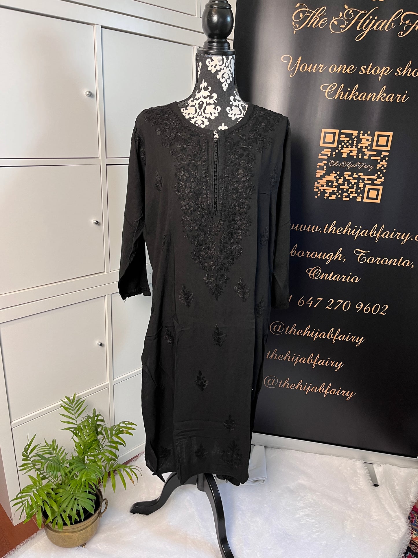 Black - Modal Straight Kurta