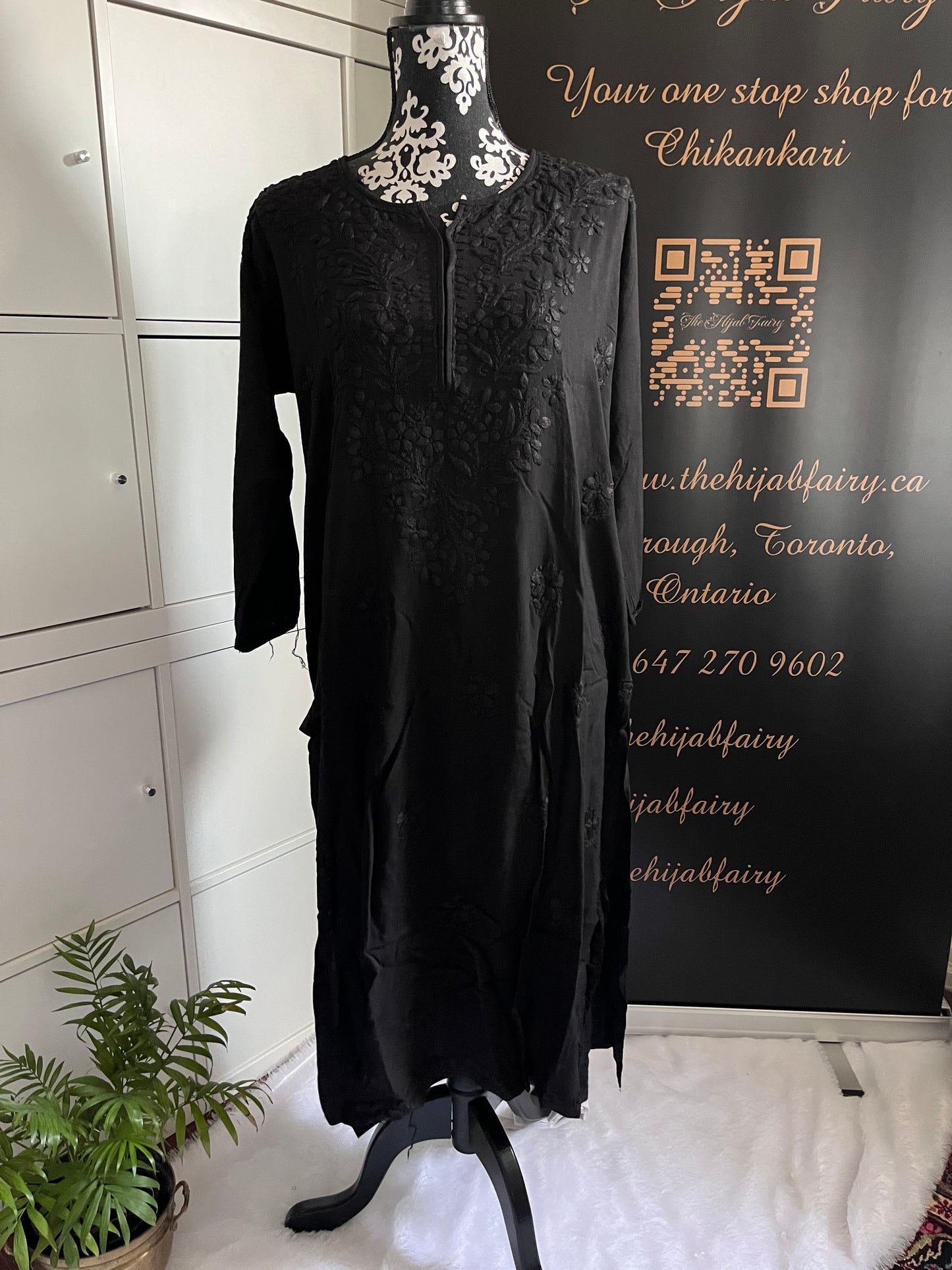 Black - Modal Straight Kurta