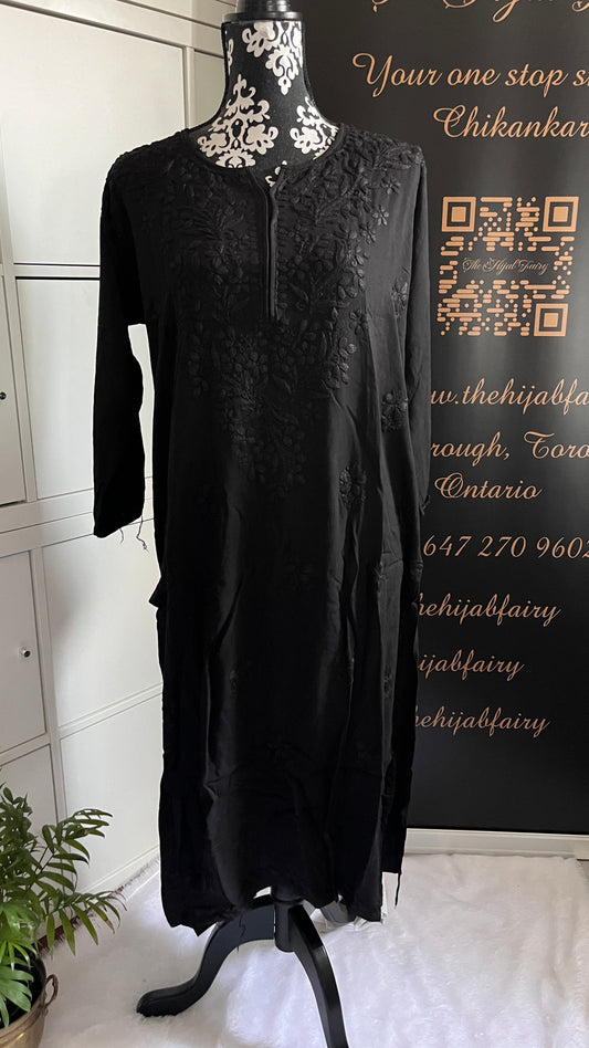 Black - Modal Straight Kurta