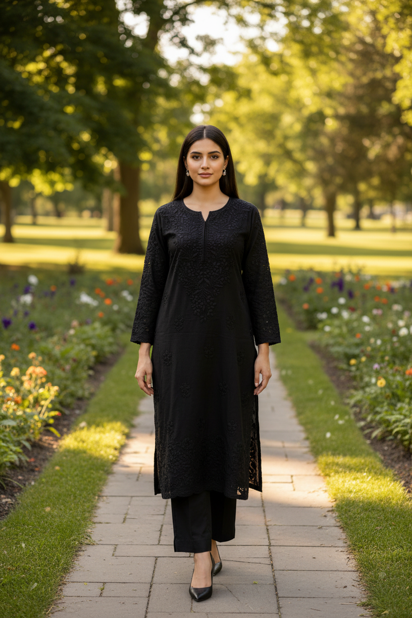 Black - Modal Straight Kurta