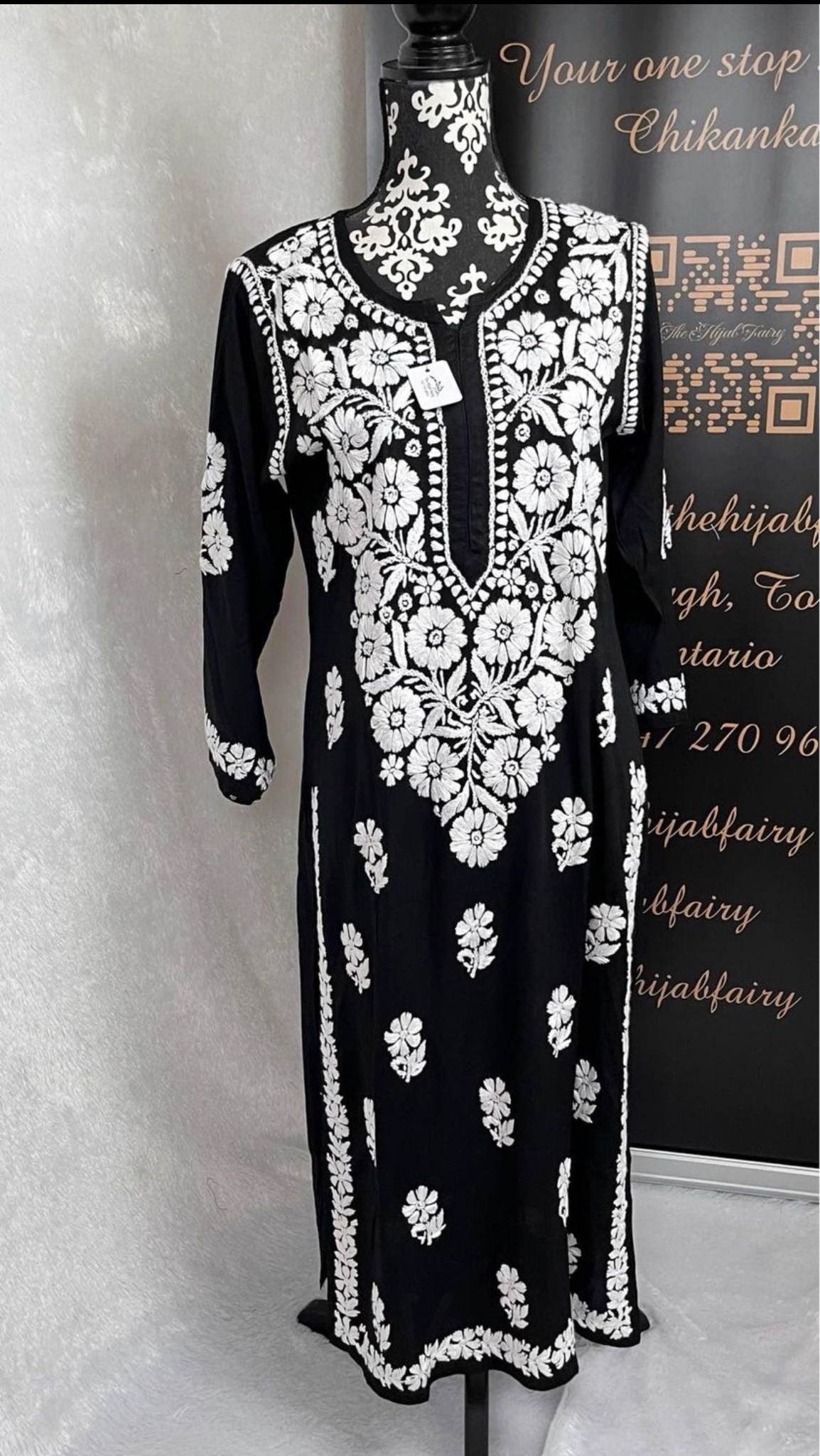 Black - Modal Straight Kurta - The Hijab Fairy