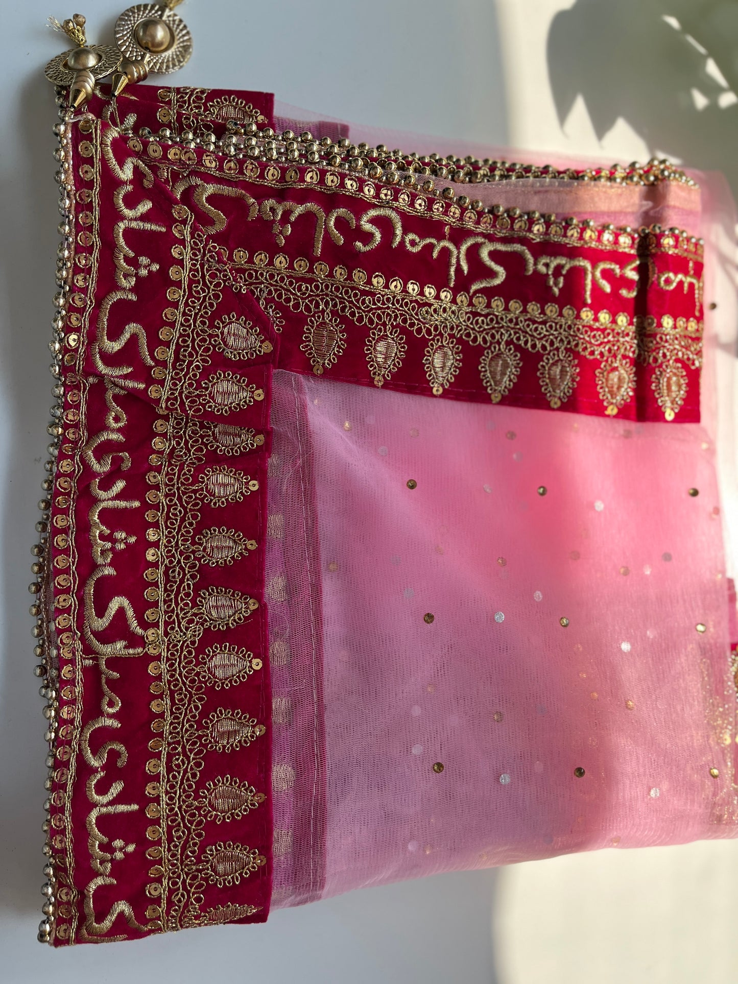 Bridal Dupatta - شادی مبارک - Pink - The Hijab Fairy