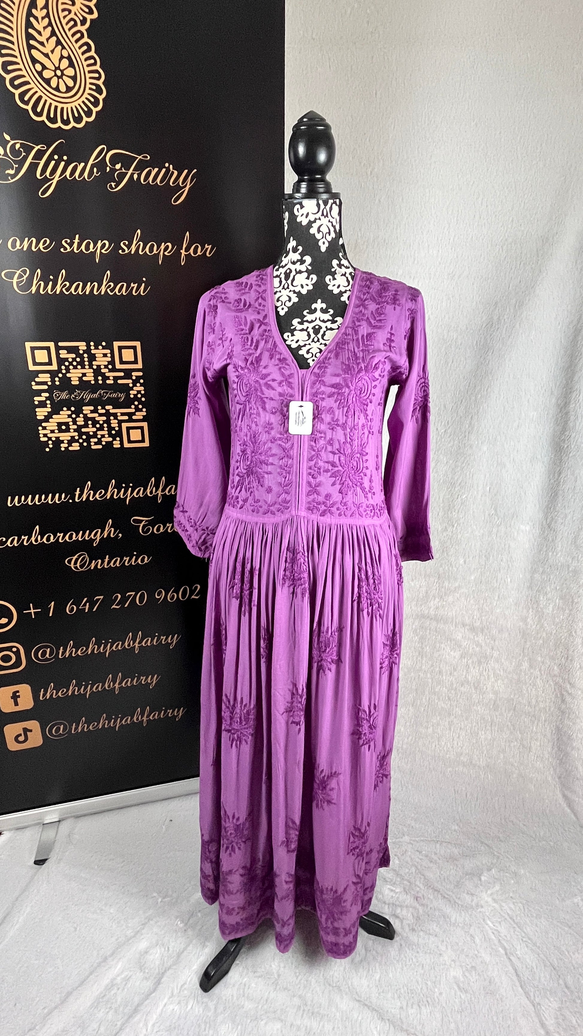 Lilac Self - Muslin Frock - The Hijab Fairy