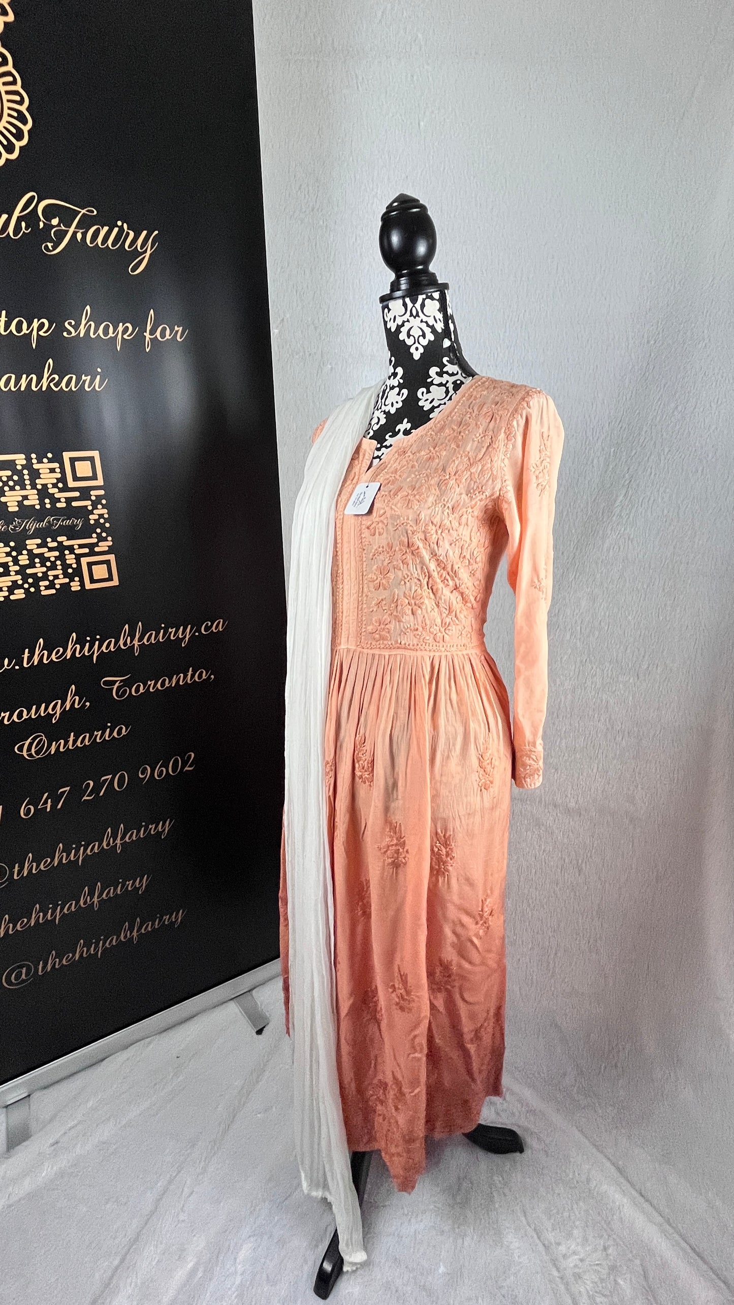 Peach Ombré Self - Modal Frock - The Hijab Fairy