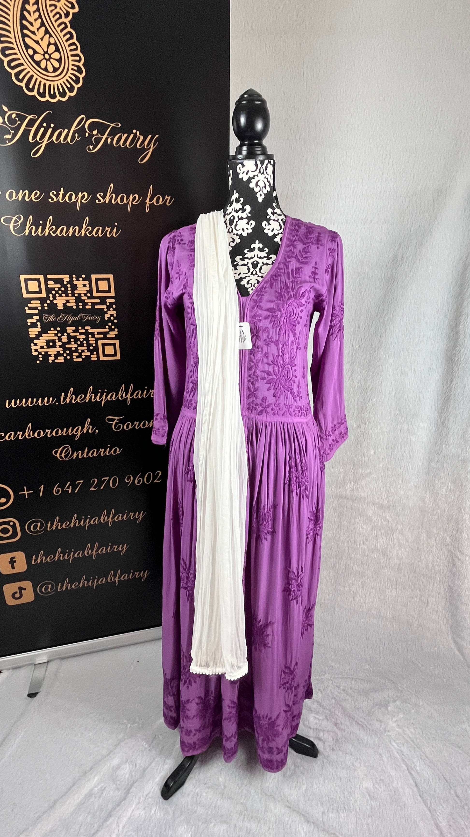 Lilac Self - Muslin Frock - The Hijab Fairy