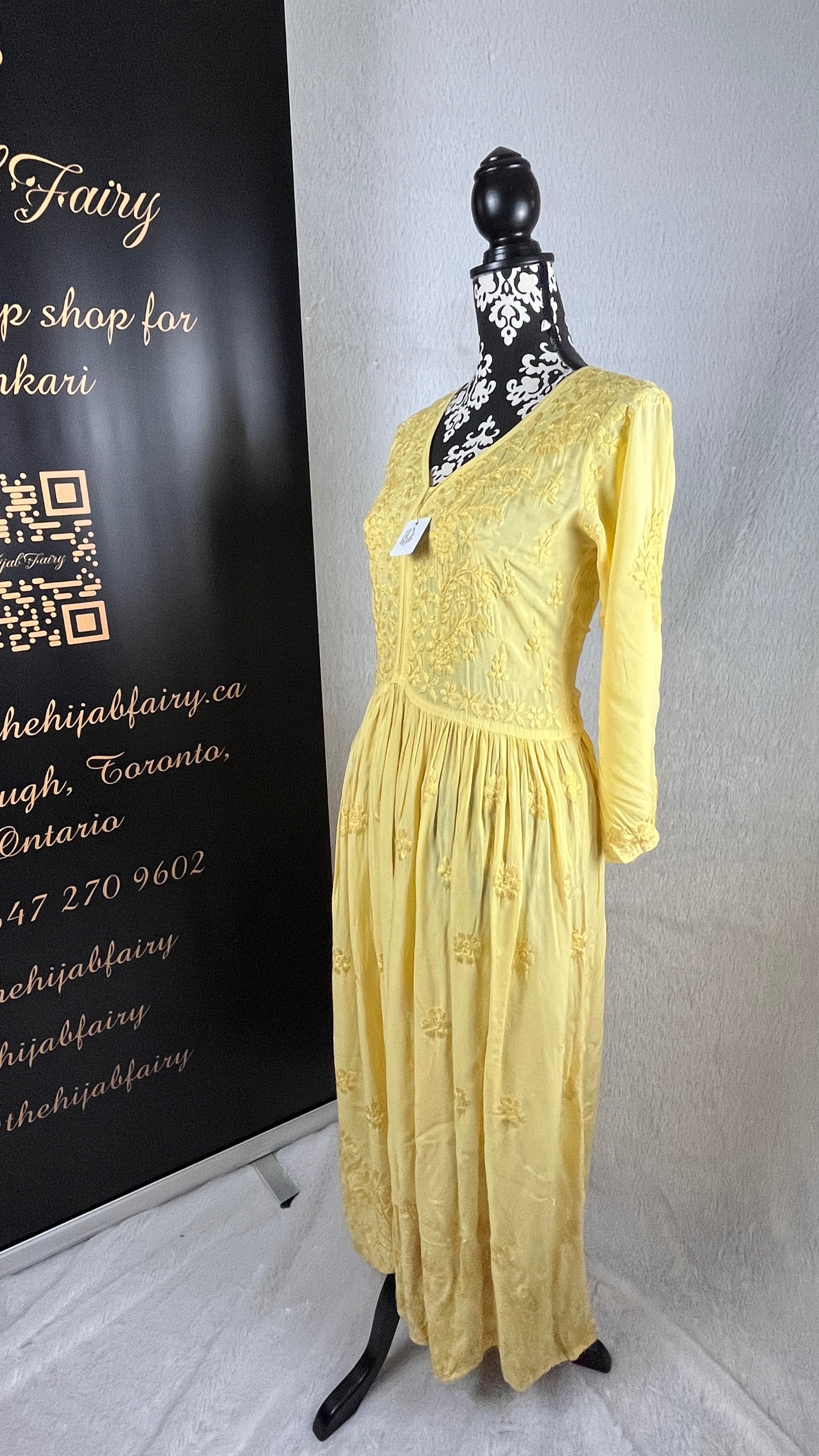 Yellow (Self) - Modal Frock - The Hijab Fairy