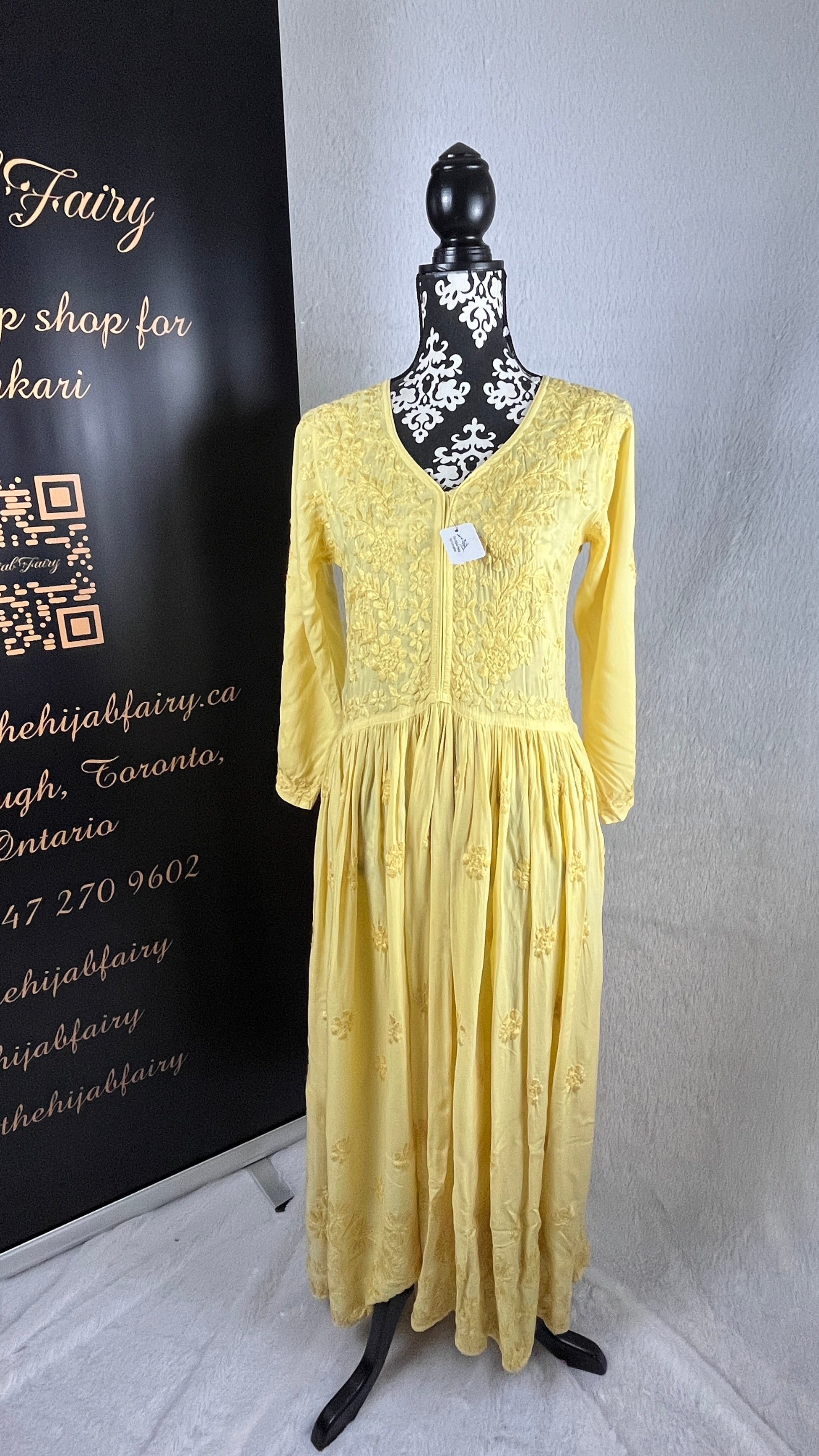 Yellow (Self) - Modal Frock - The Hijab Fairy