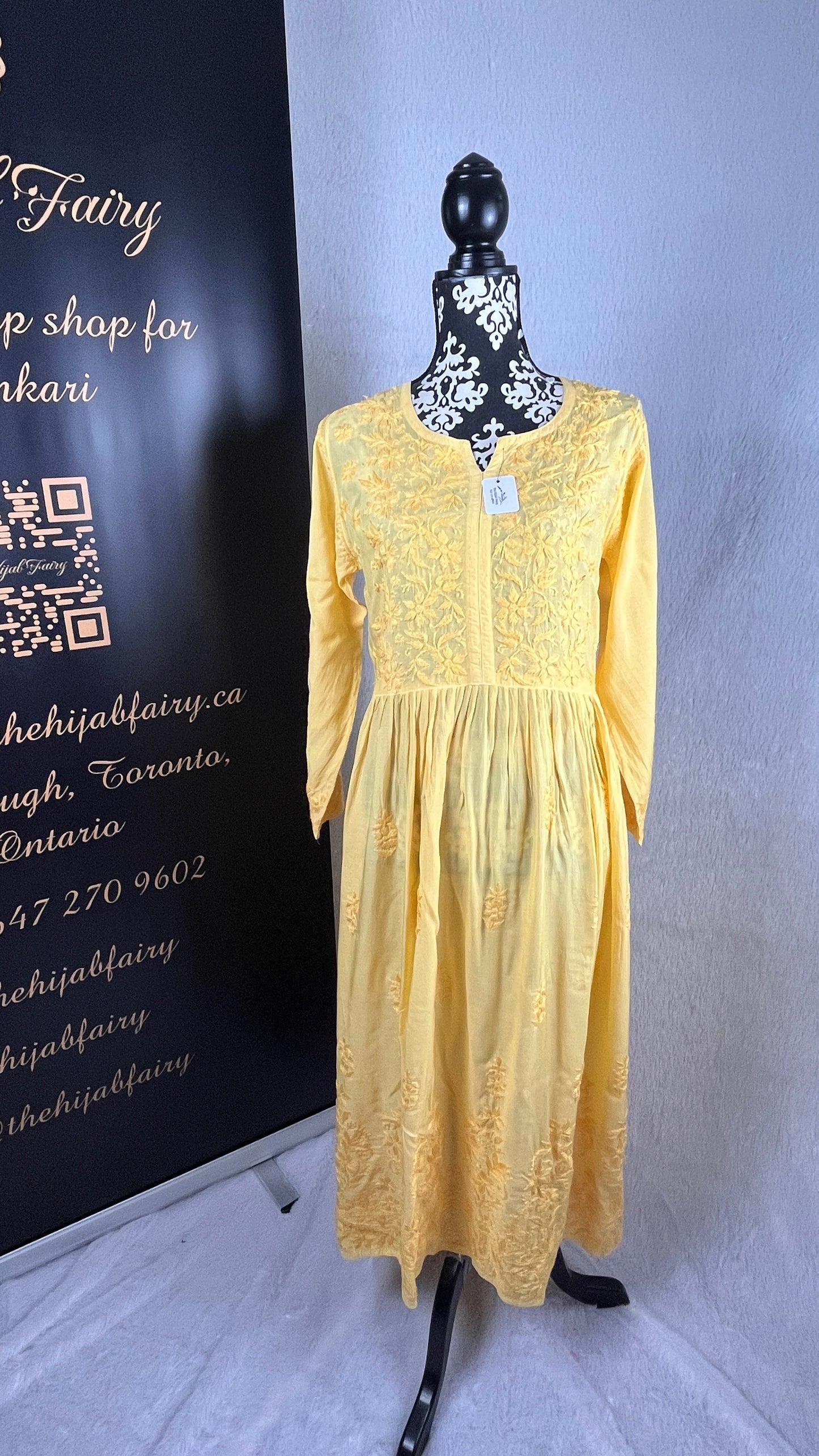 Yellow (Self) - Modal Frock - The Hijab Fairy