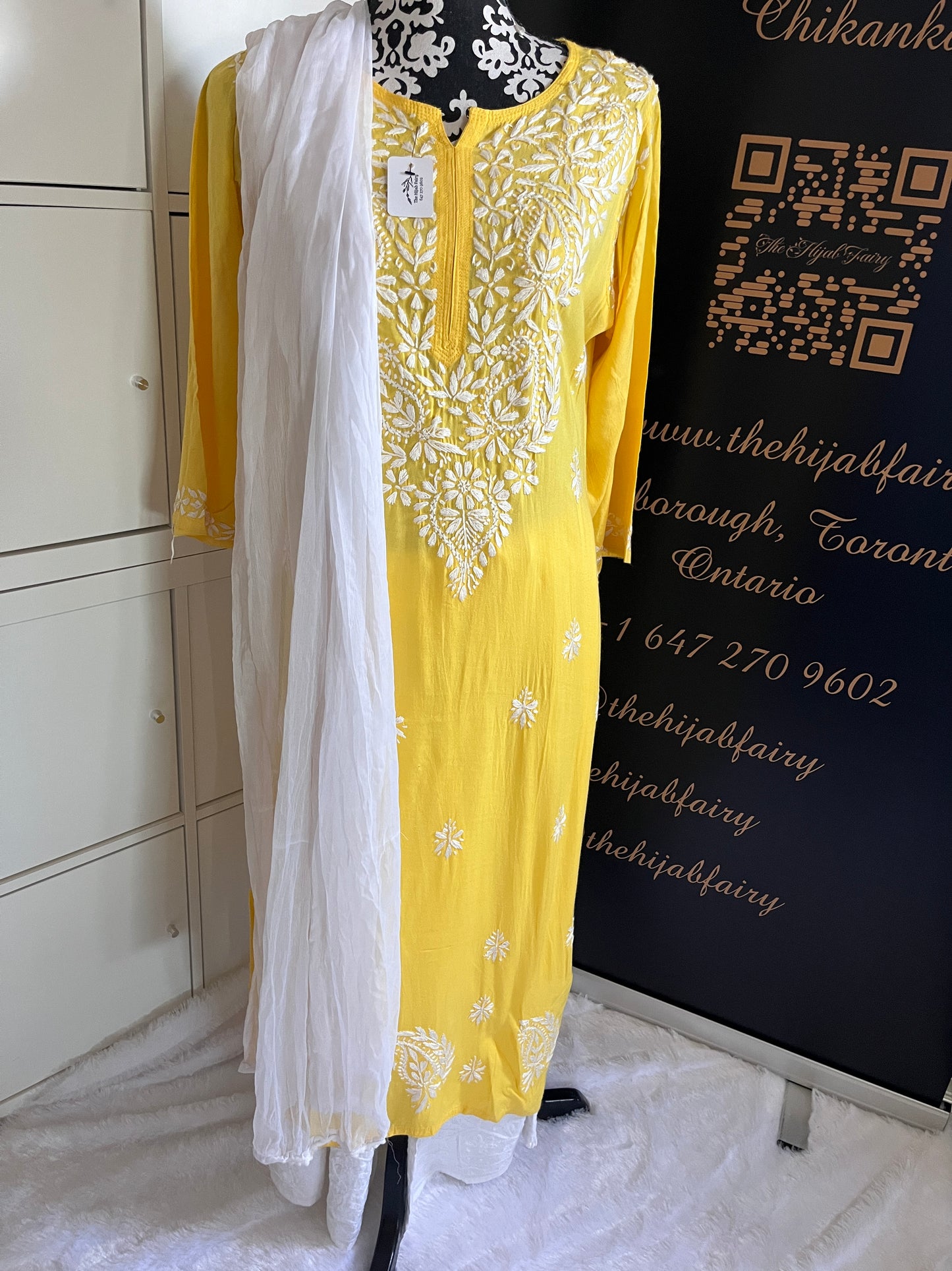 Jaune 3 - Kurta long et droit en modal