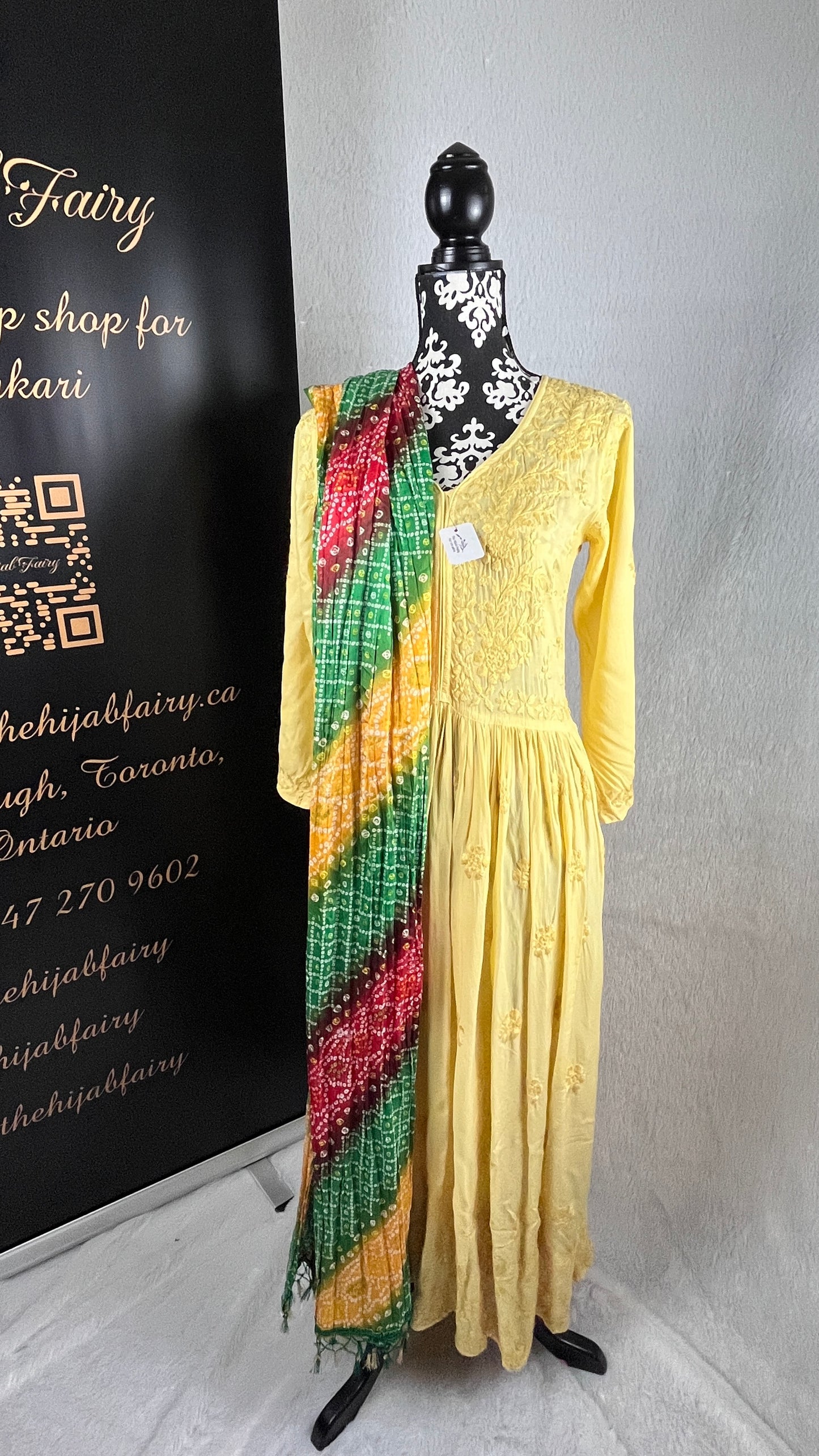 Yellow (Self) - Modal Frock - The Hijab Fairy