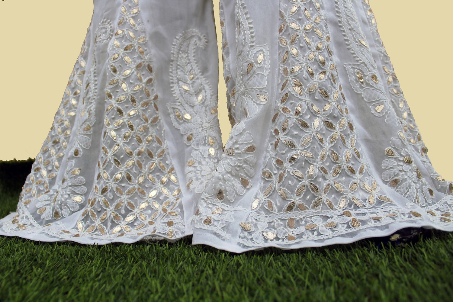 Chikankari Gota work Sharara - The Hijab Fairy