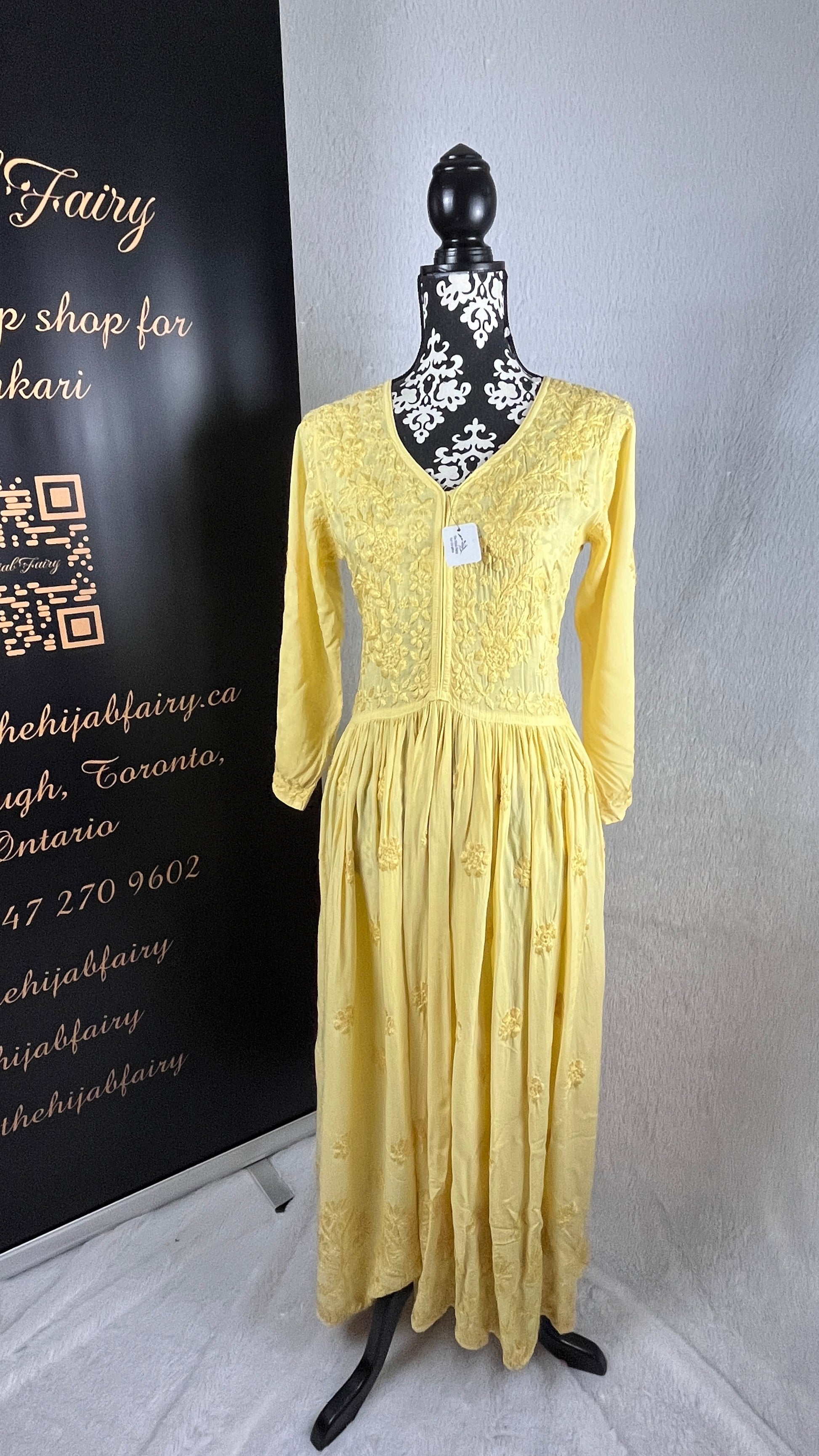 Yellow (Self) - Modal Frock - The Hijab Fairy