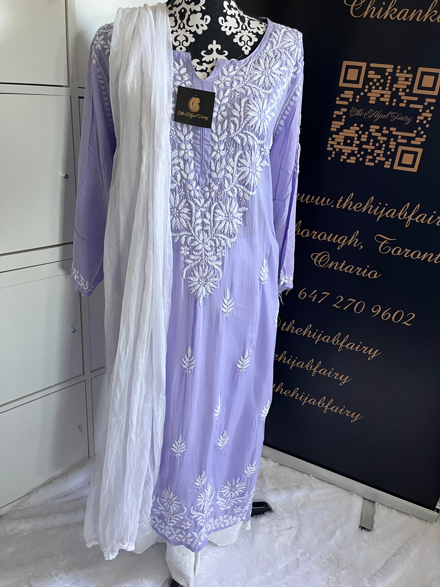 Lilas 2 - Kurta longue et droite en modal