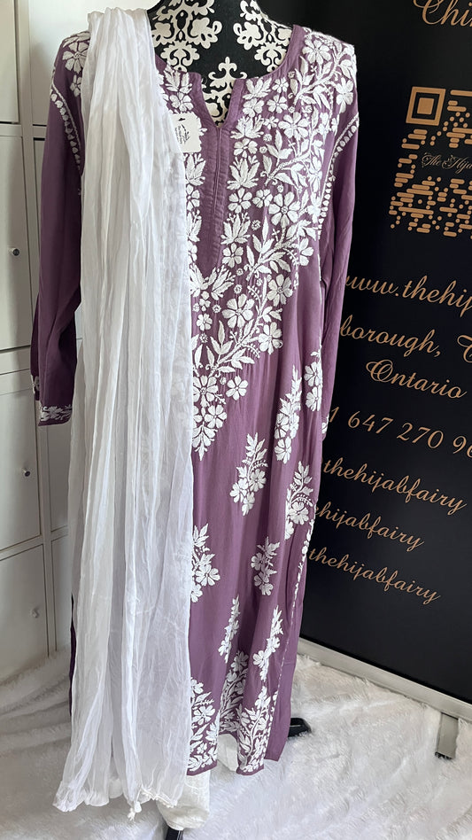 Dusty Lilac - Modal Straight Kurta