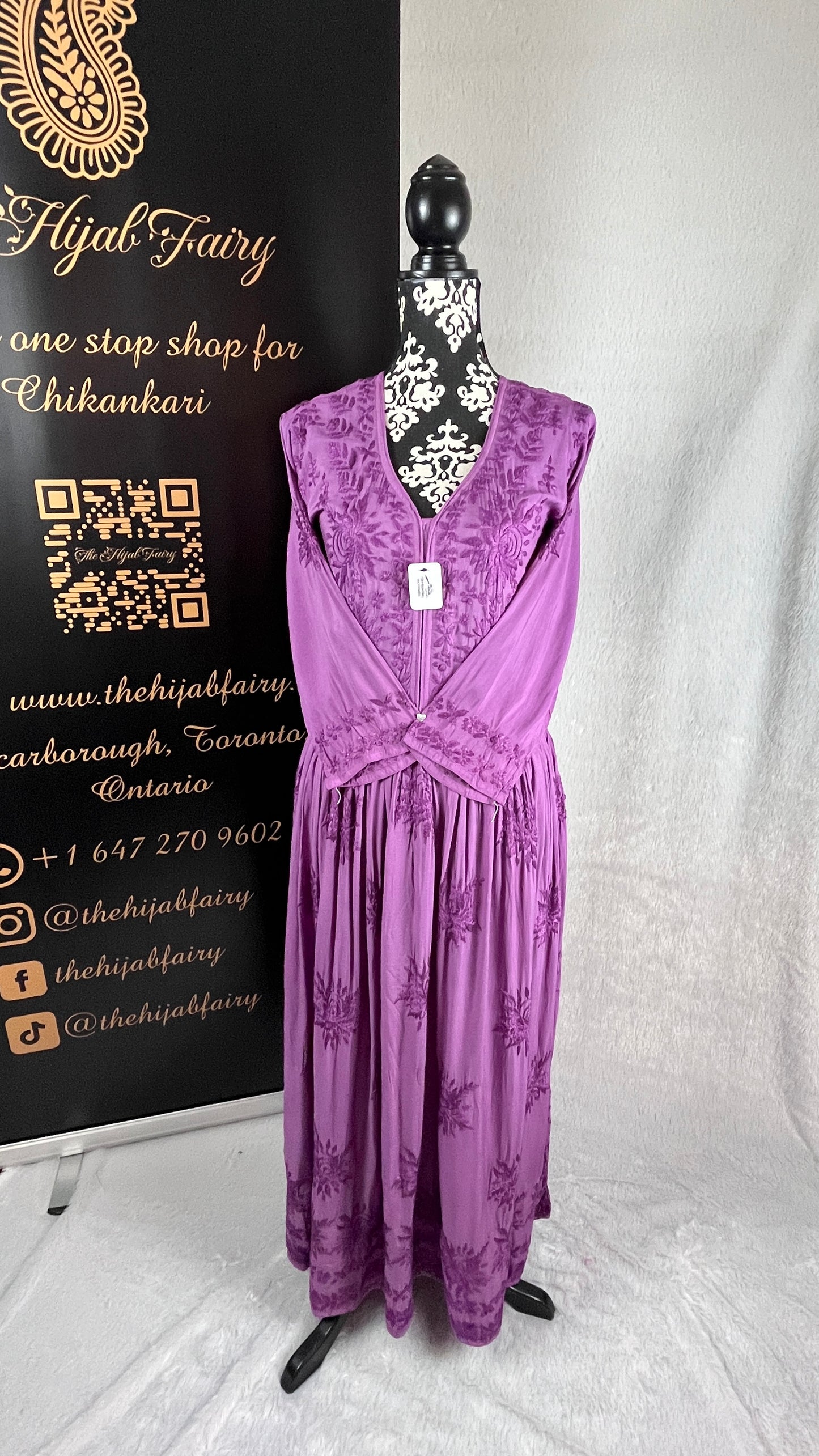 Lilac Self - Muslin Frock - The Hijab Fairy