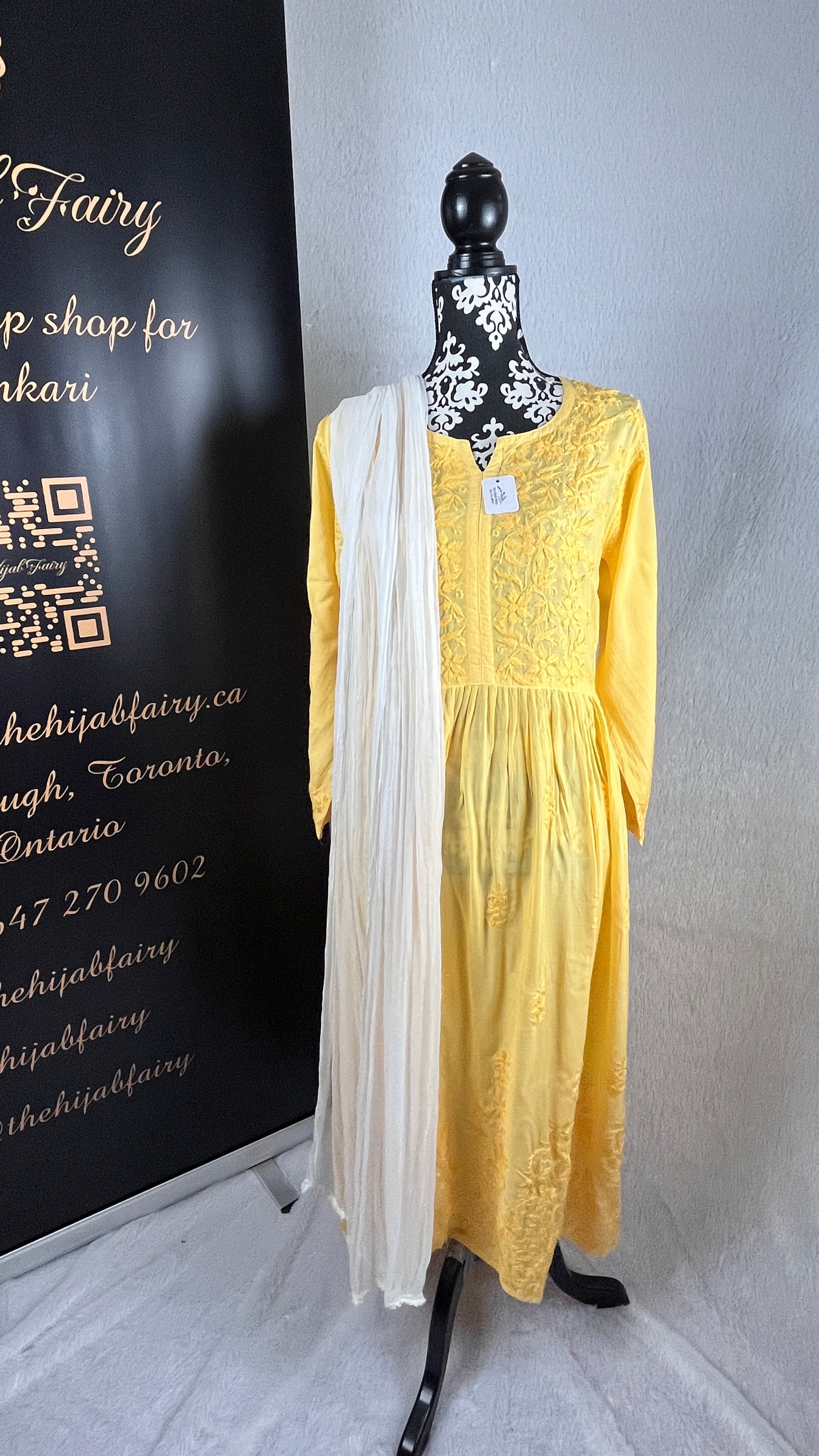 Yellow (Self) - Modal Frock - The Hijab Fairy