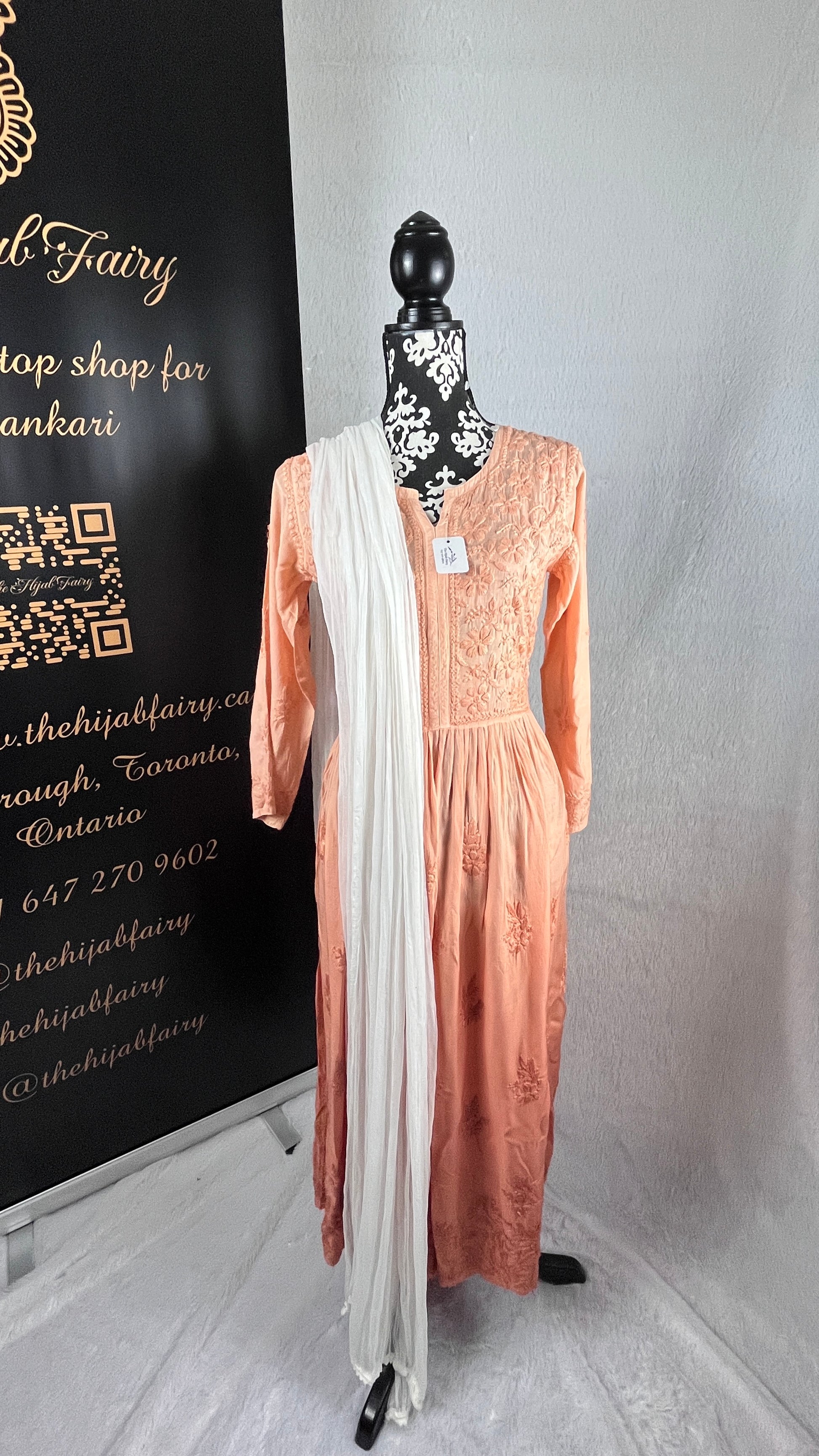 Peach Ombré Self - Modal Frock - The Hijab Fairy