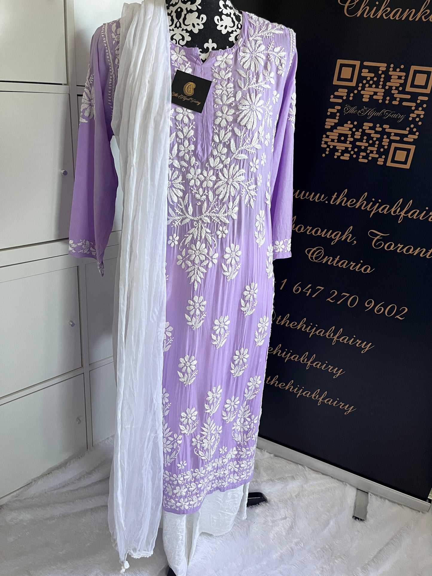 Lilas 2 - Kurta longue et droite en modal