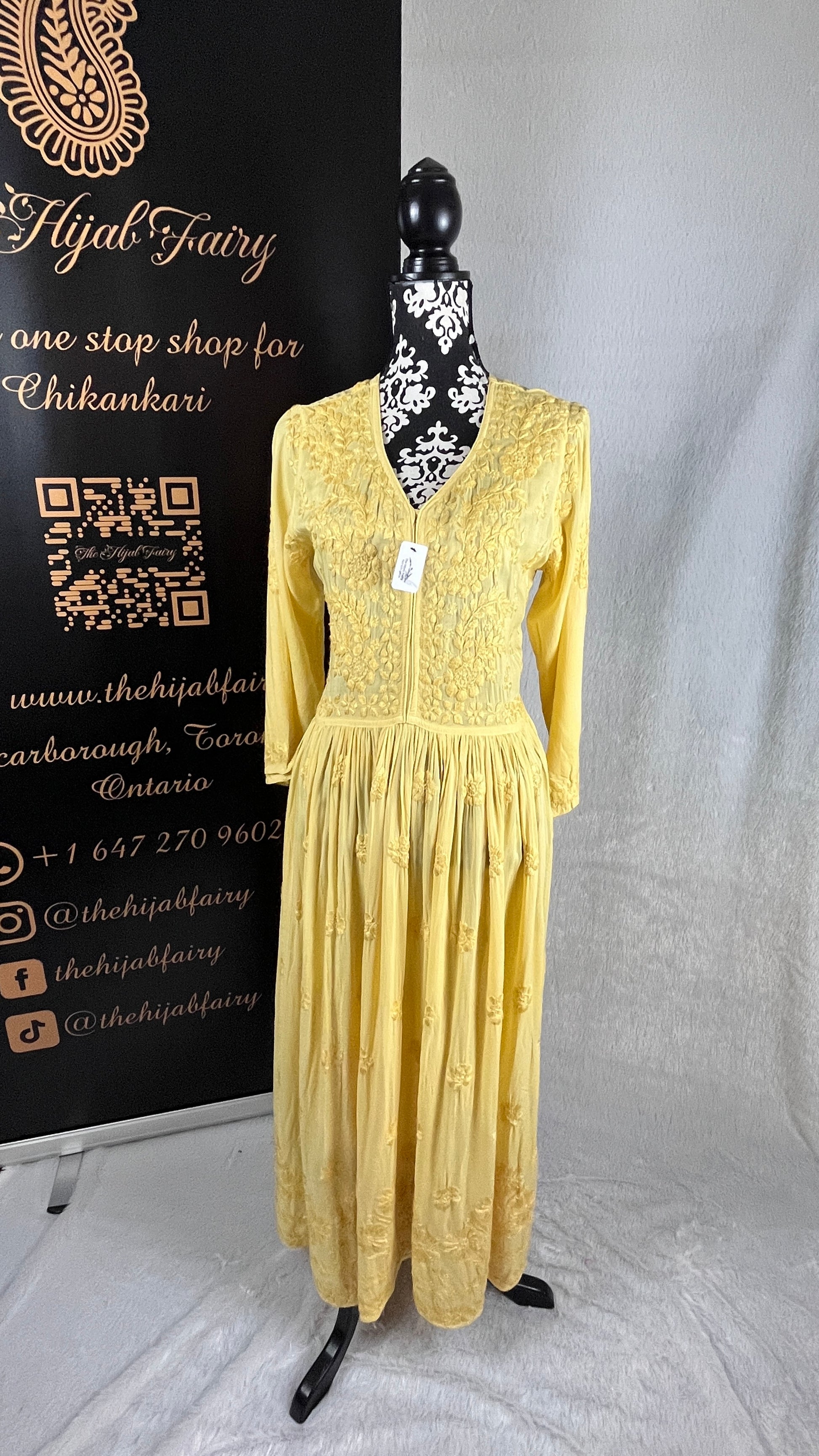 Yellow (Self) - Modal Frock - The Hijab Fairy