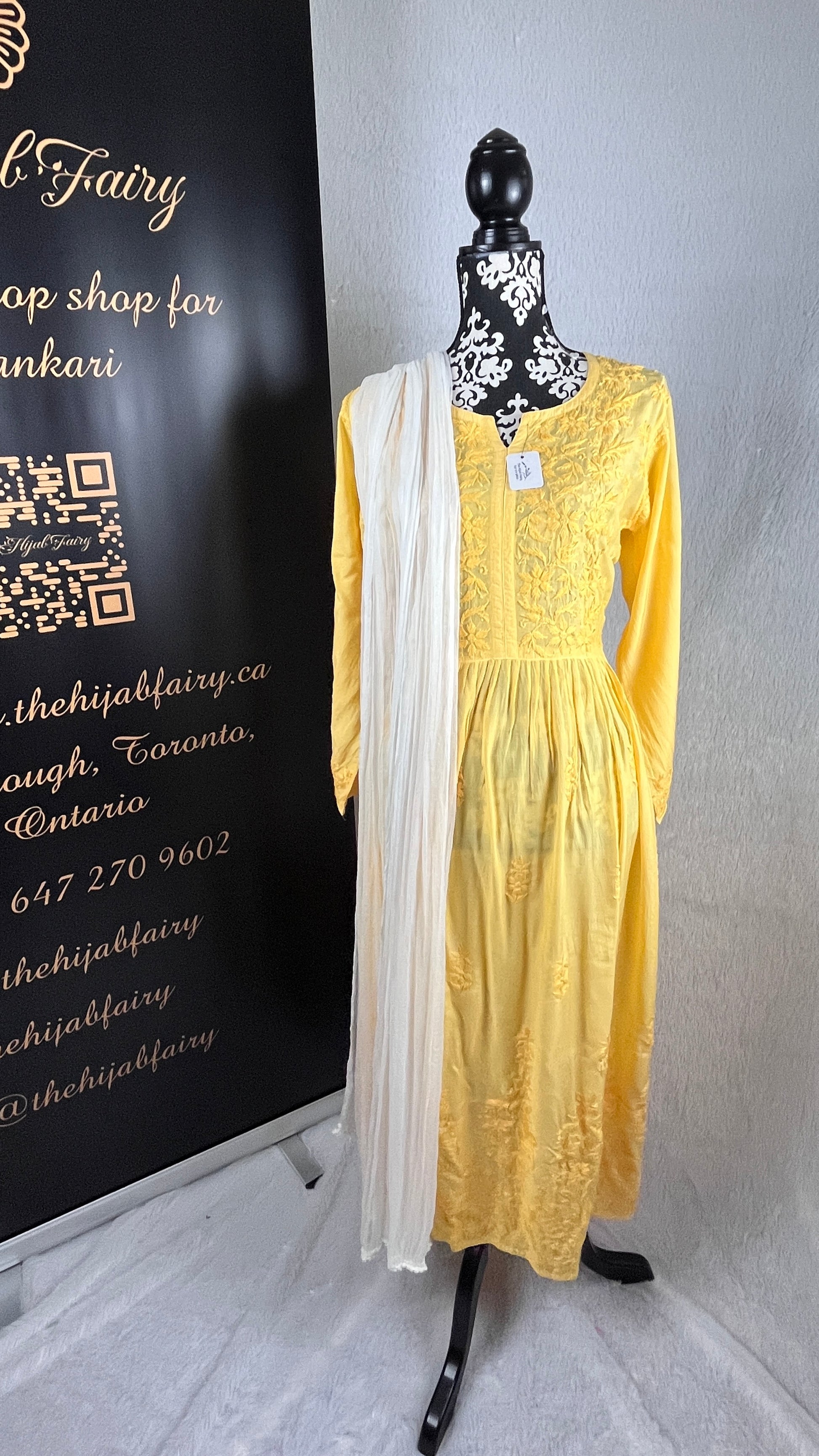 Yellow (Self) - Modal Frock - The Hijab Fairy