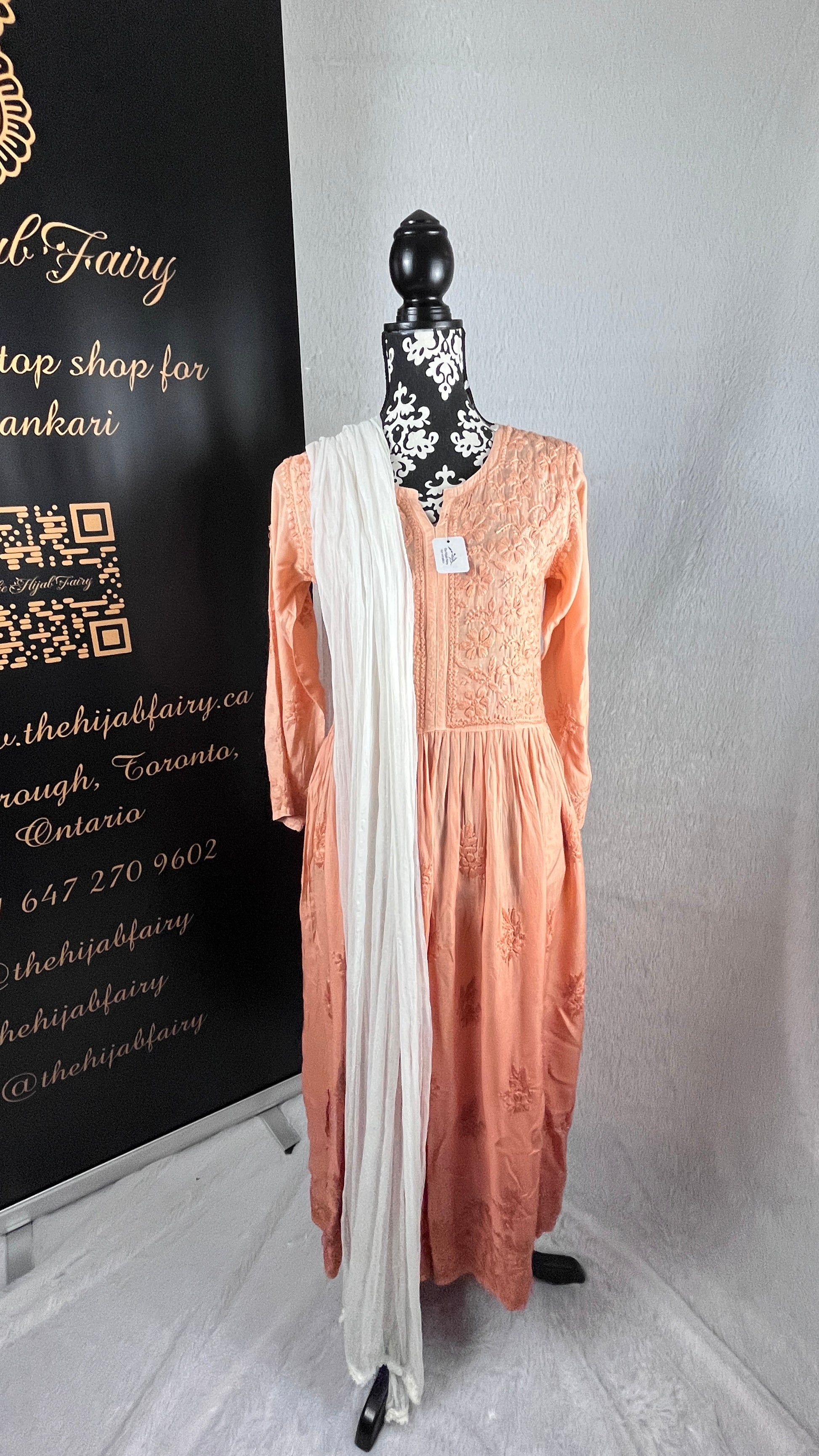 Peach Ombré Self - Modal Frock - The Hijab Fairy