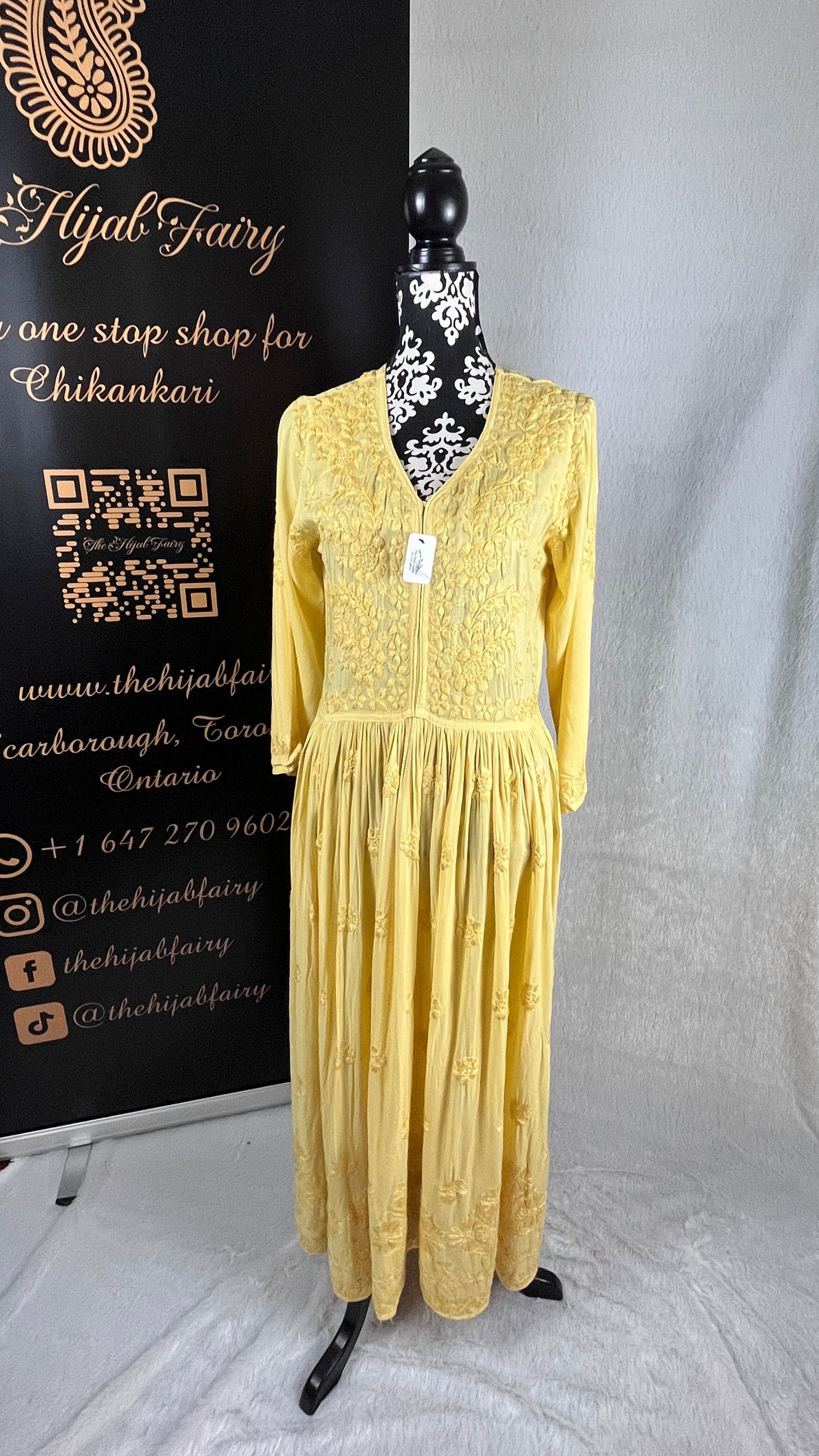 Yellow (Self) - Modal Frock - The Hijab Fairy