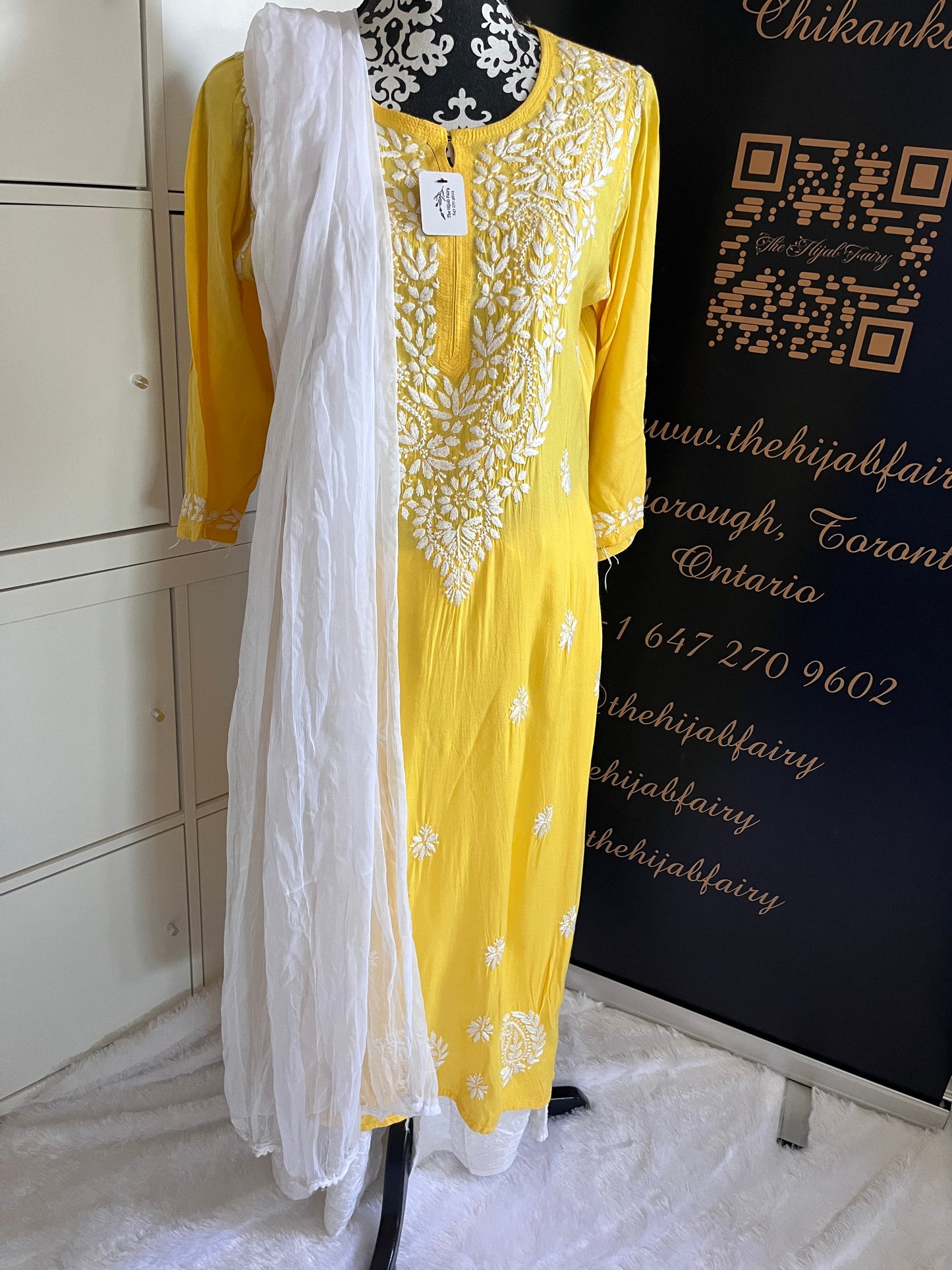 Jaune 3 - Kurta long et droit en modal