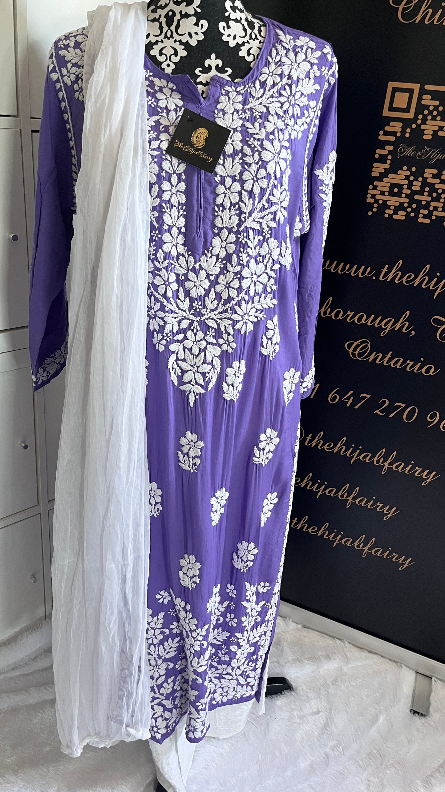 Lavande - Kurta long et droit en modal