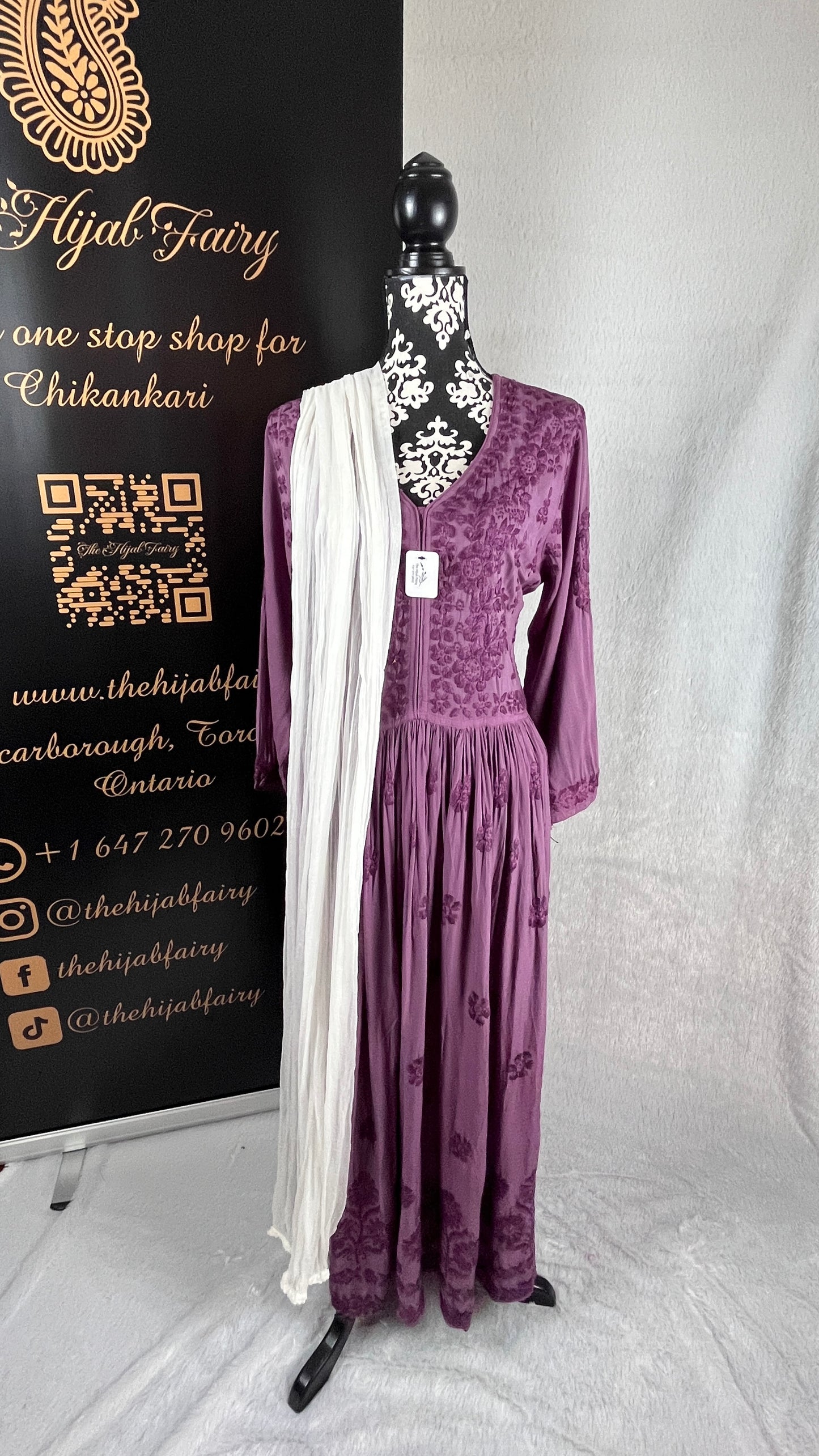 Dusty Lilac Self - Muslin Frock - The Hijab Fairy