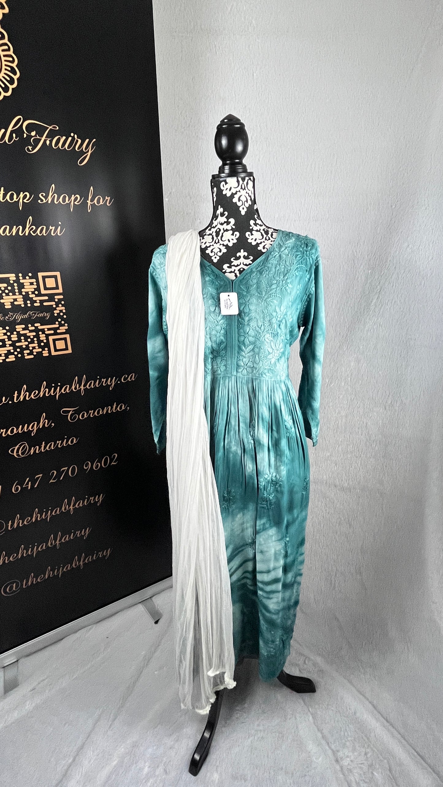 Green Tie Dye - Modal Frock - The Hijab Fairy