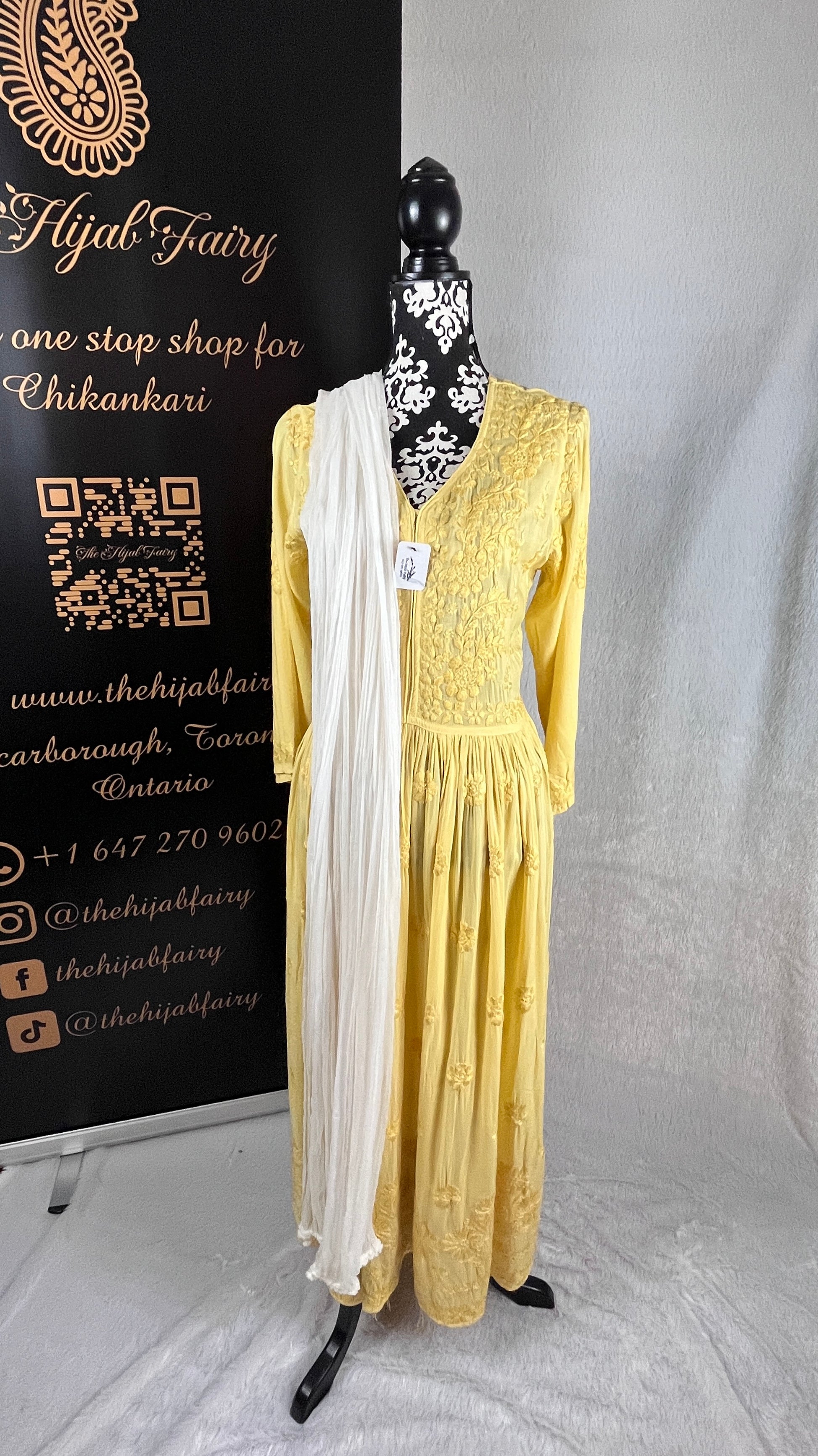 Yellow (Self) - Modal Frock - The Hijab Fairy