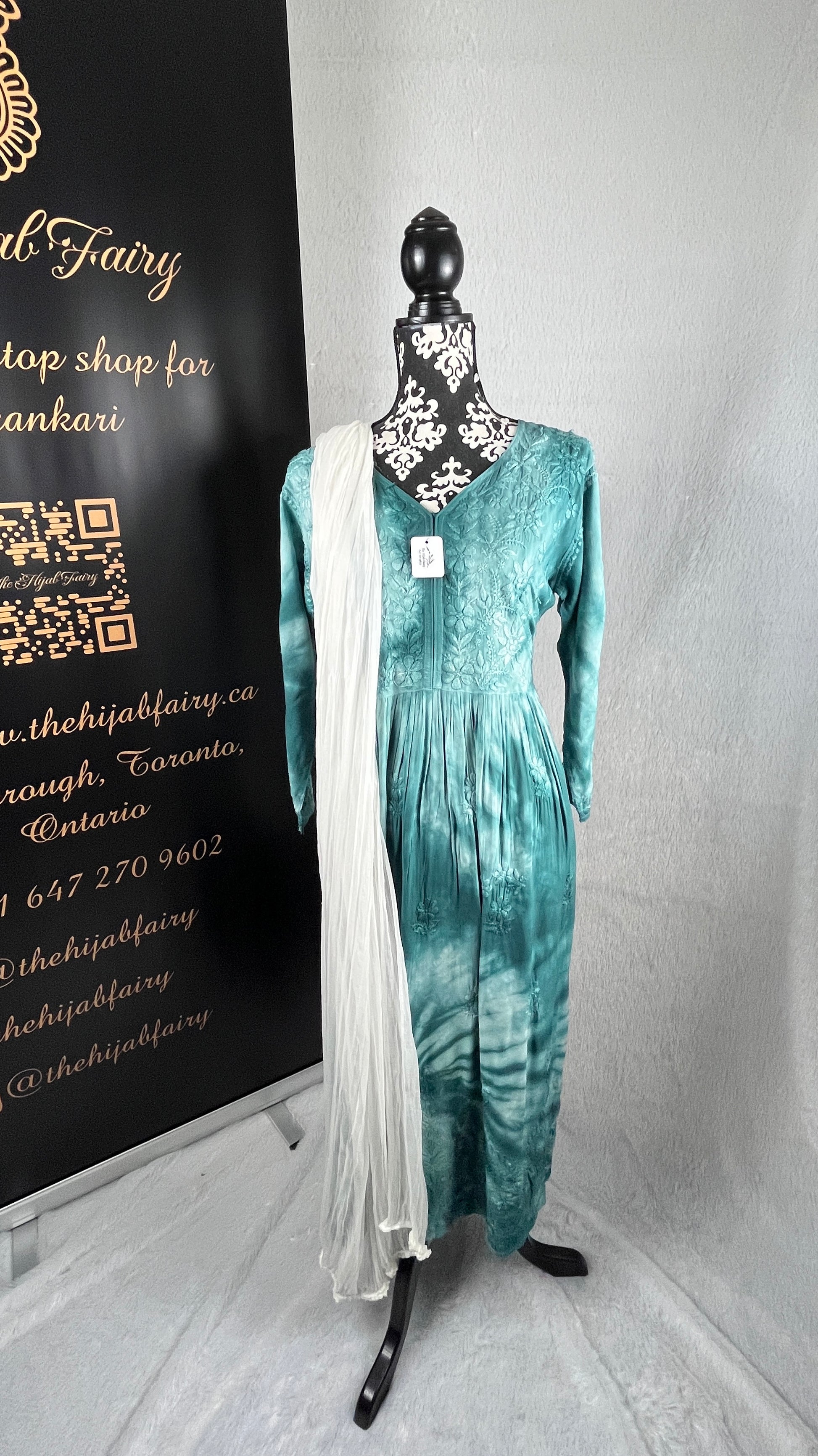 Green Tie Dye - Modal Frock - The Hijab Fairy