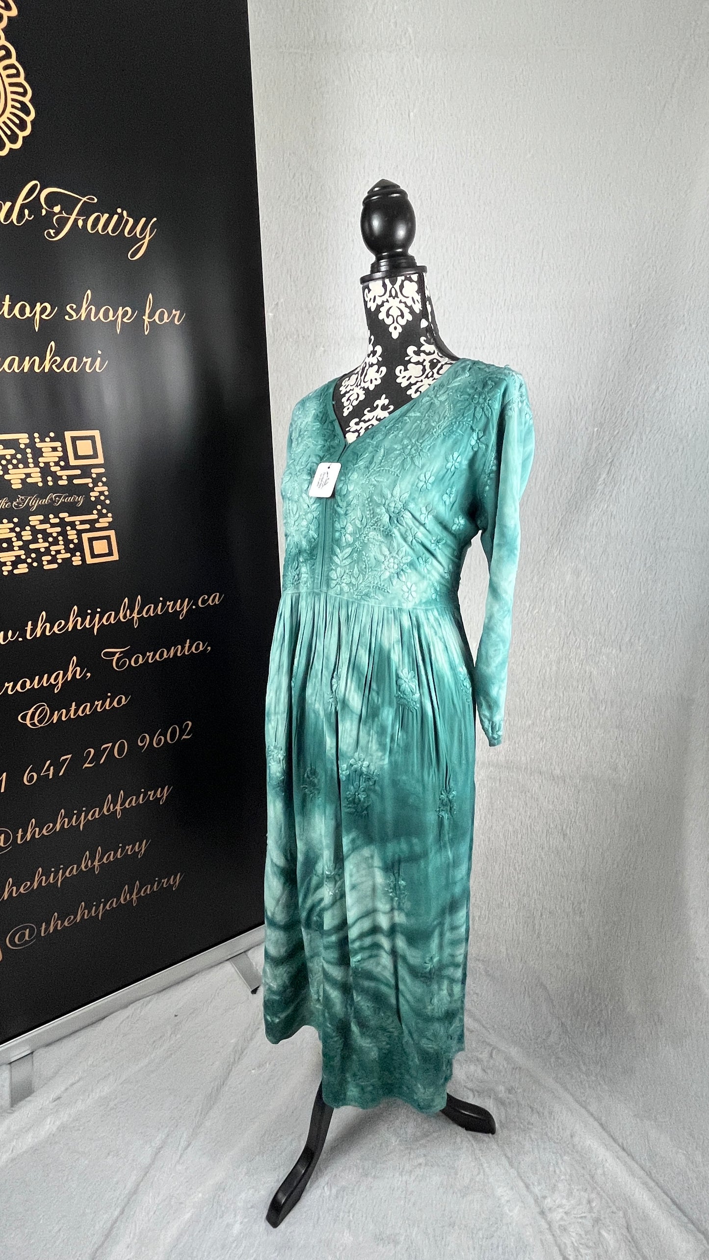 Green Tie Dye - Modal Frock - The Hijab Fairy