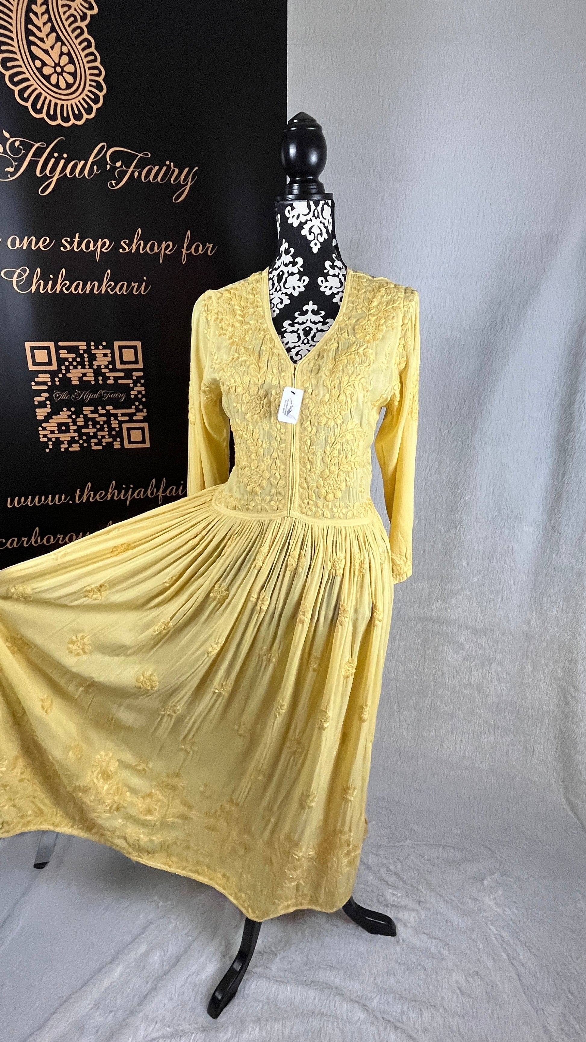 Yellow (Self) - Modal Frock - The Hijab Fairy