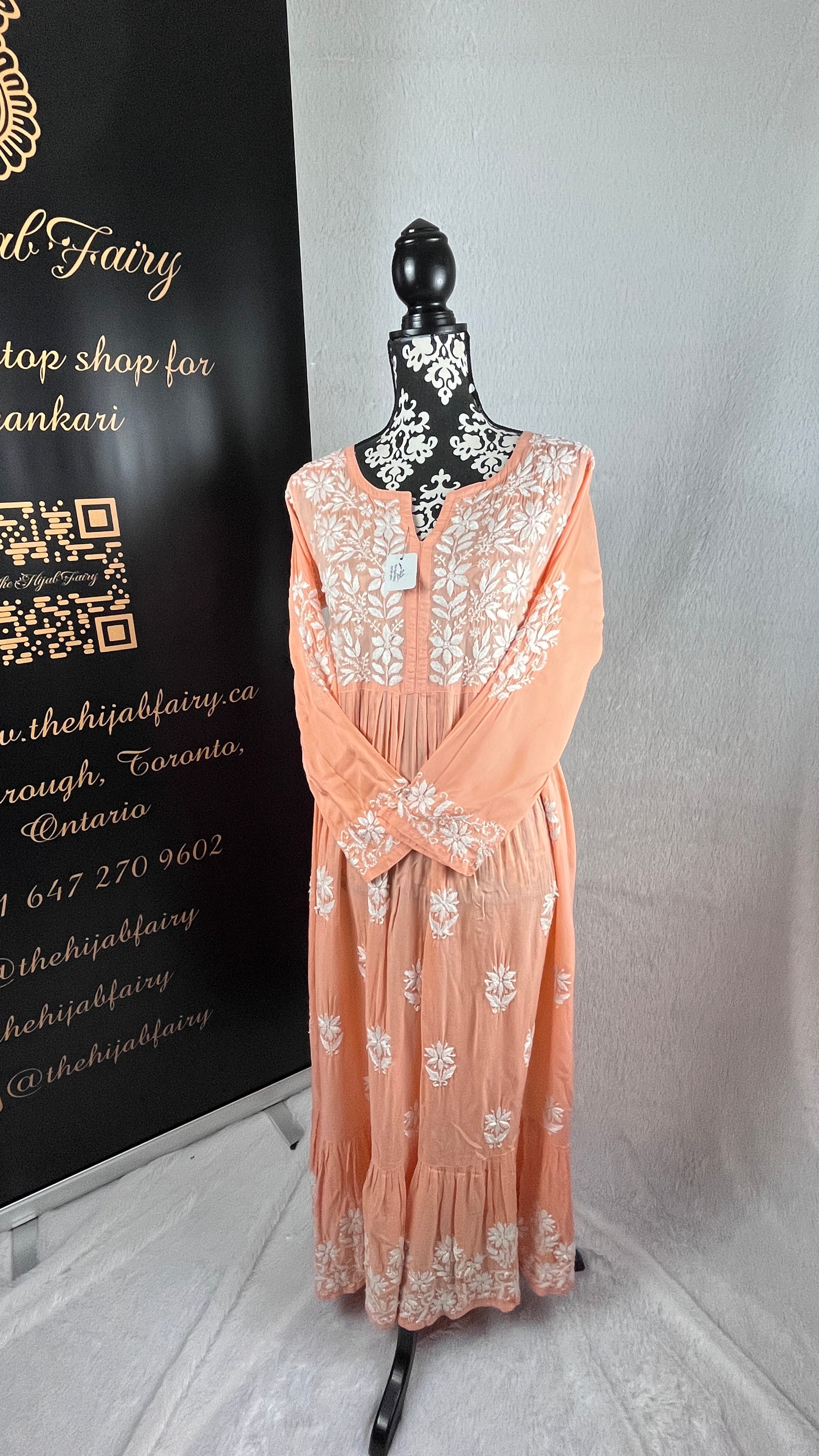 Peach - Modal Layer Gown - The Hijab Fairy