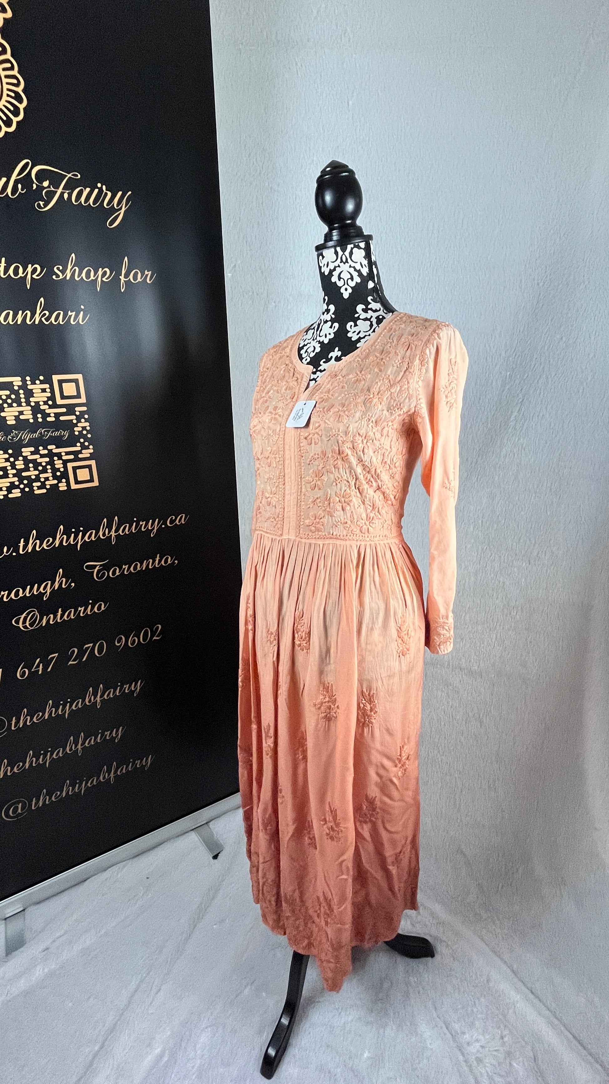 Peach Ombré Self - Modal Frock - The Hijab Fairy