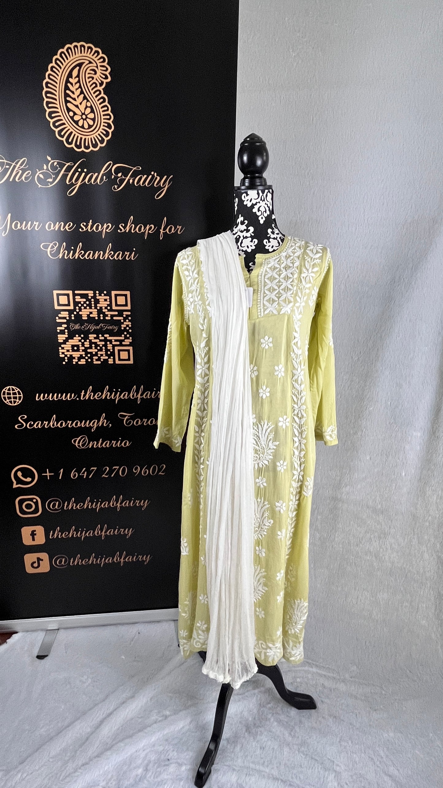 Green Indo-Western Frock Style Modal Kurta - The Hijab Fairy