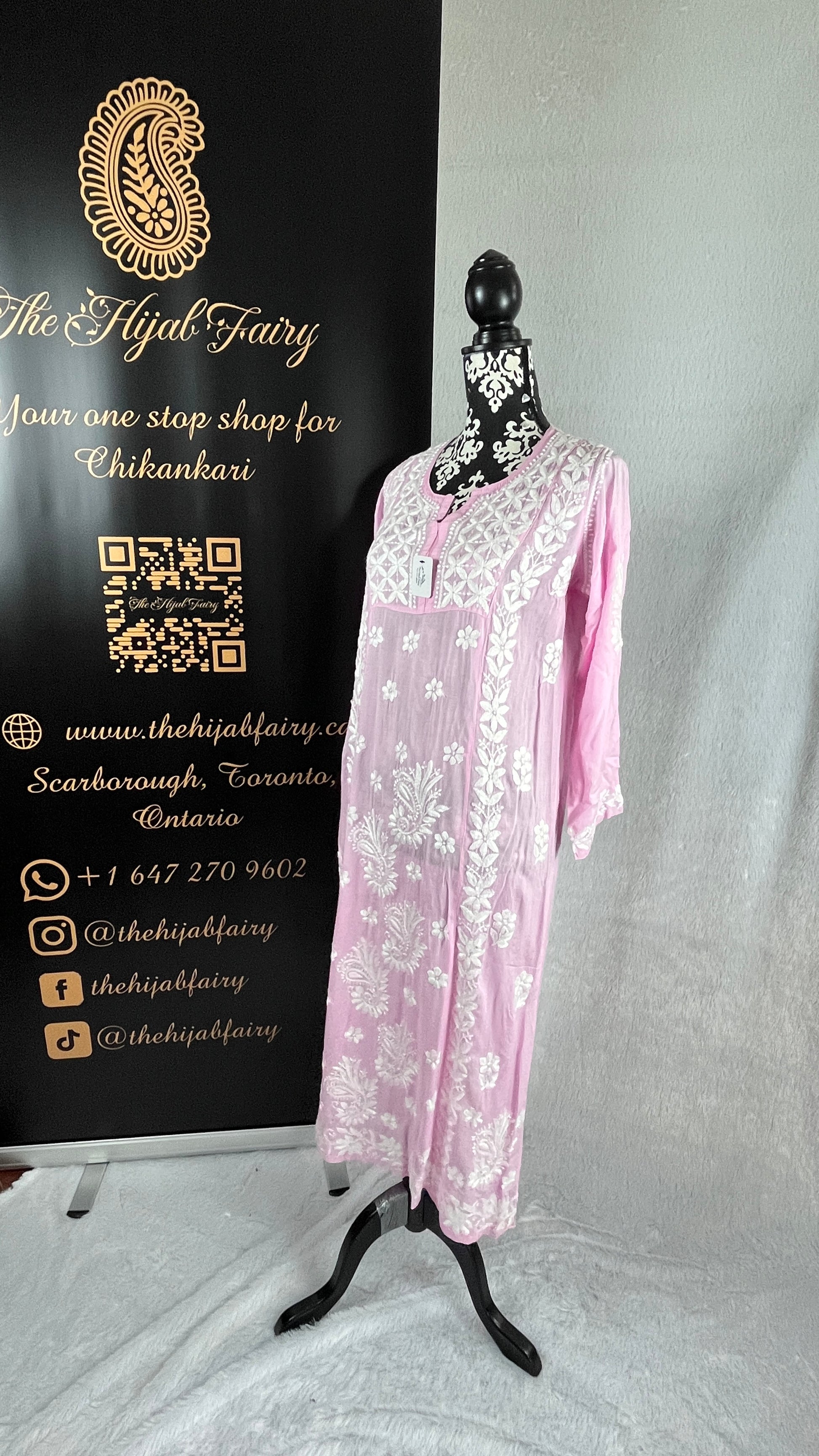 Pink Indo-Western Frock Style Modal Kurta - The Hijab Fairy