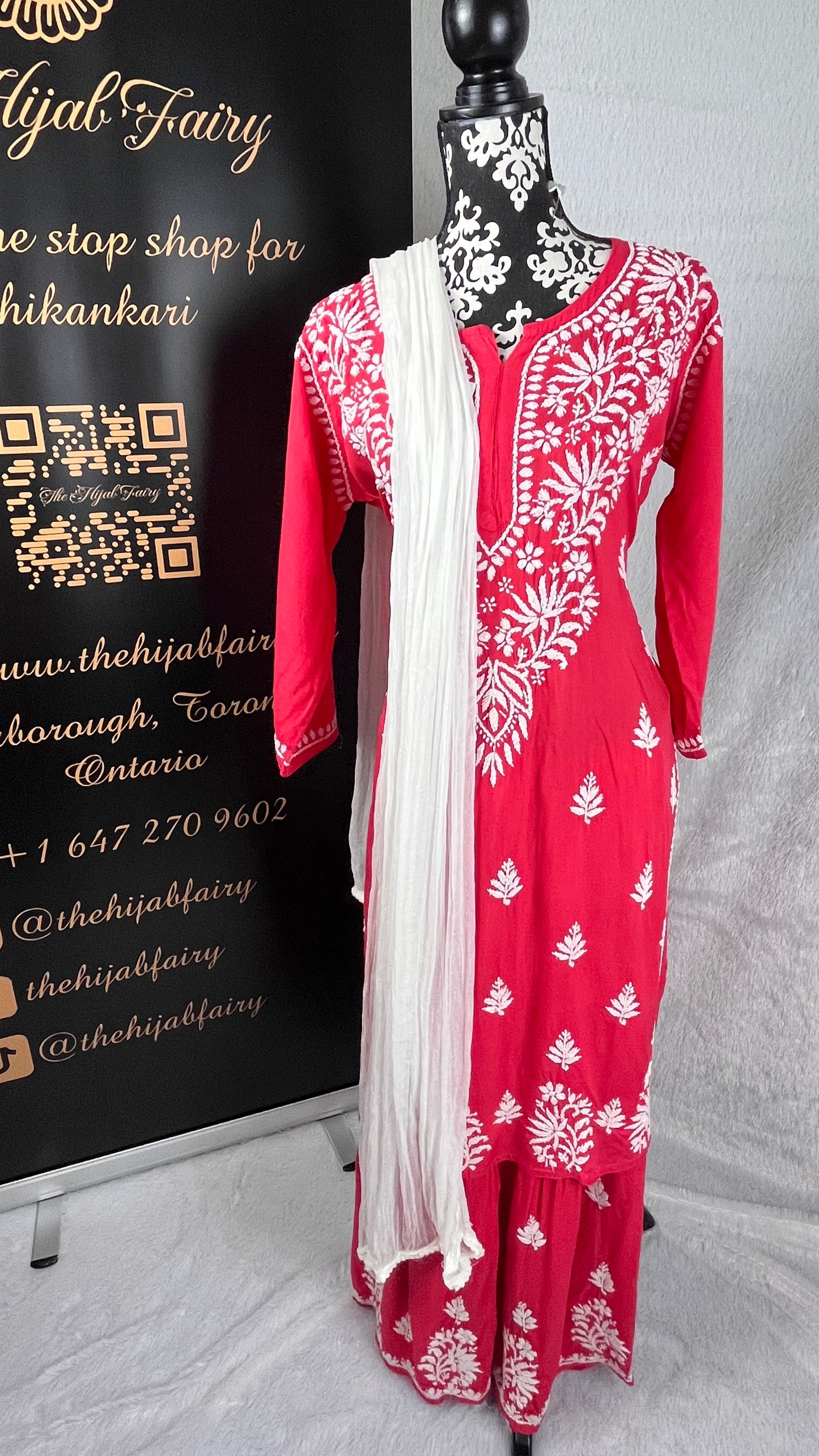 Strawberry  - Gharara 2 Pc set - The Hijab Fairy