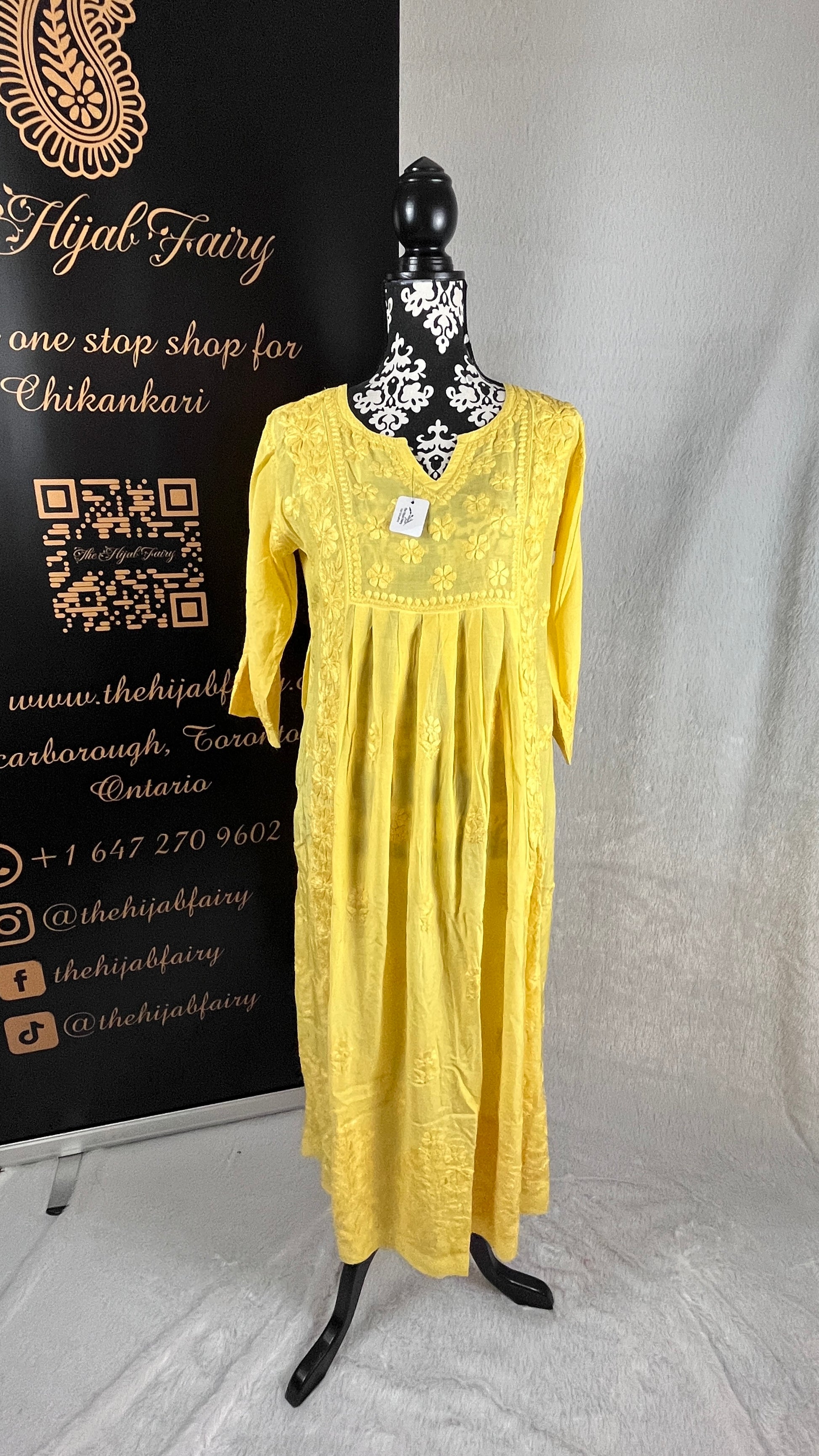 Yellow (Self) - Modal Frock - The Hijab Fairy