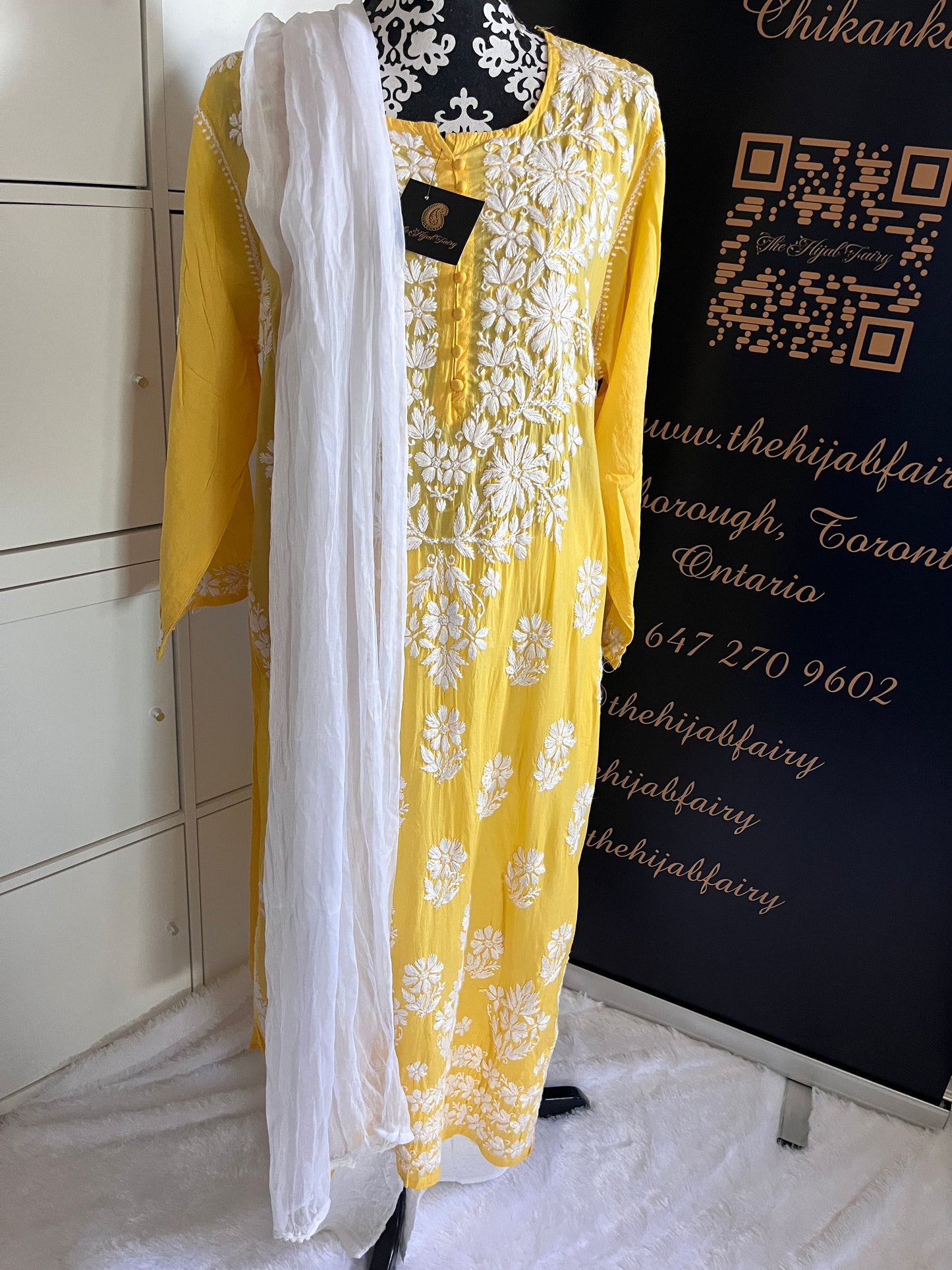 Jaune 3 - Kurta long et droit en modal