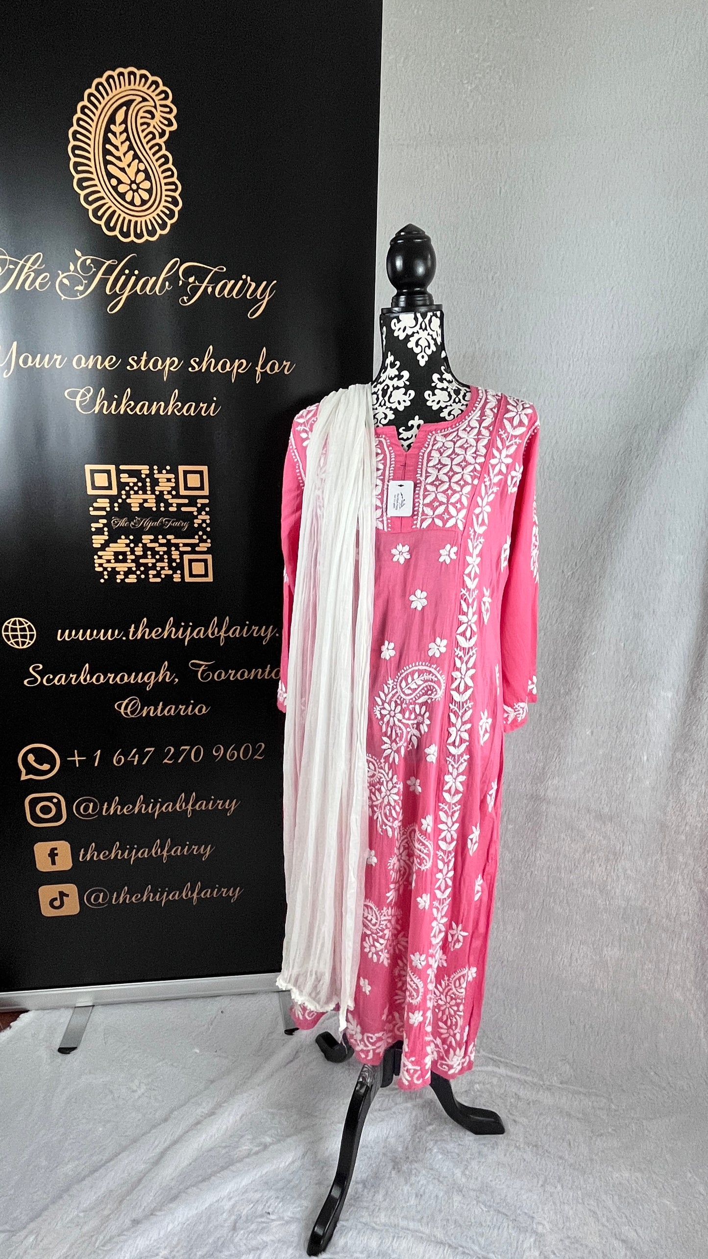 Strawberry Pink Indo-Western Frock Style Modal Kurta - The Hijab Fairy