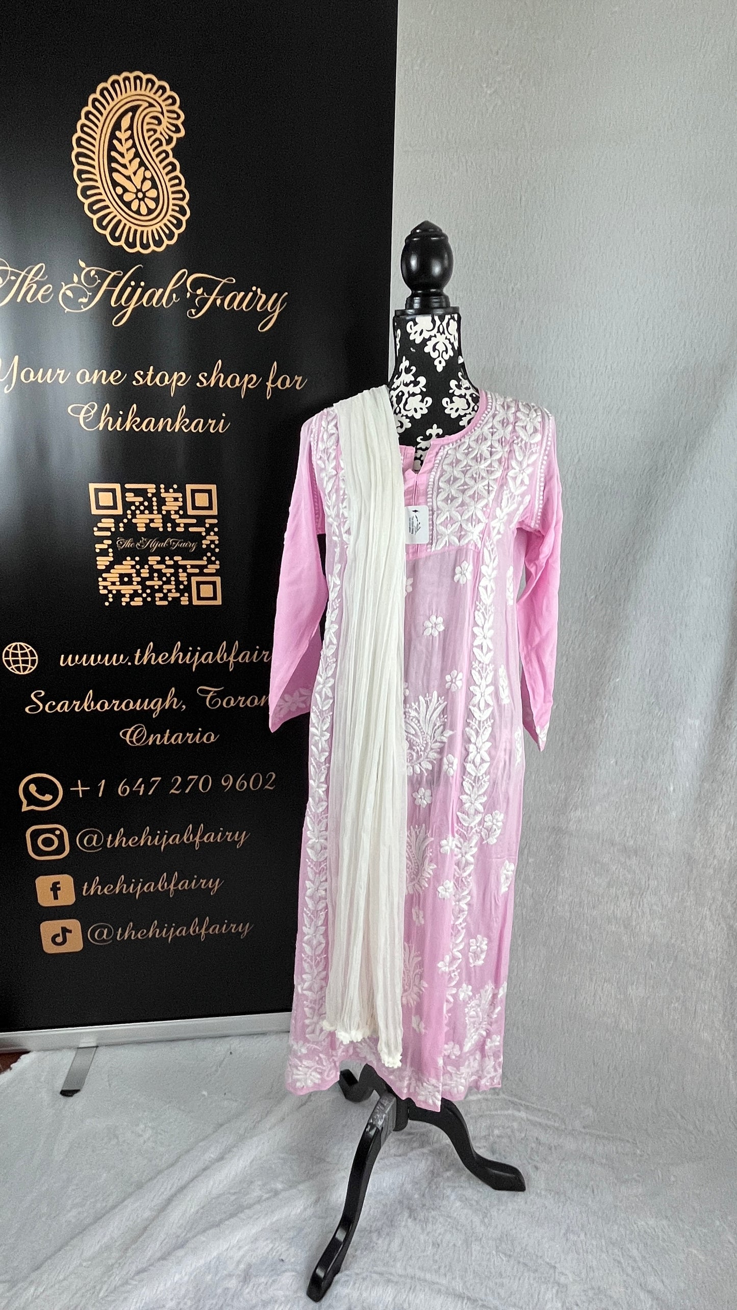 Pink Indo-Western Frock Style Modal Kurta - The Hijab Fairy