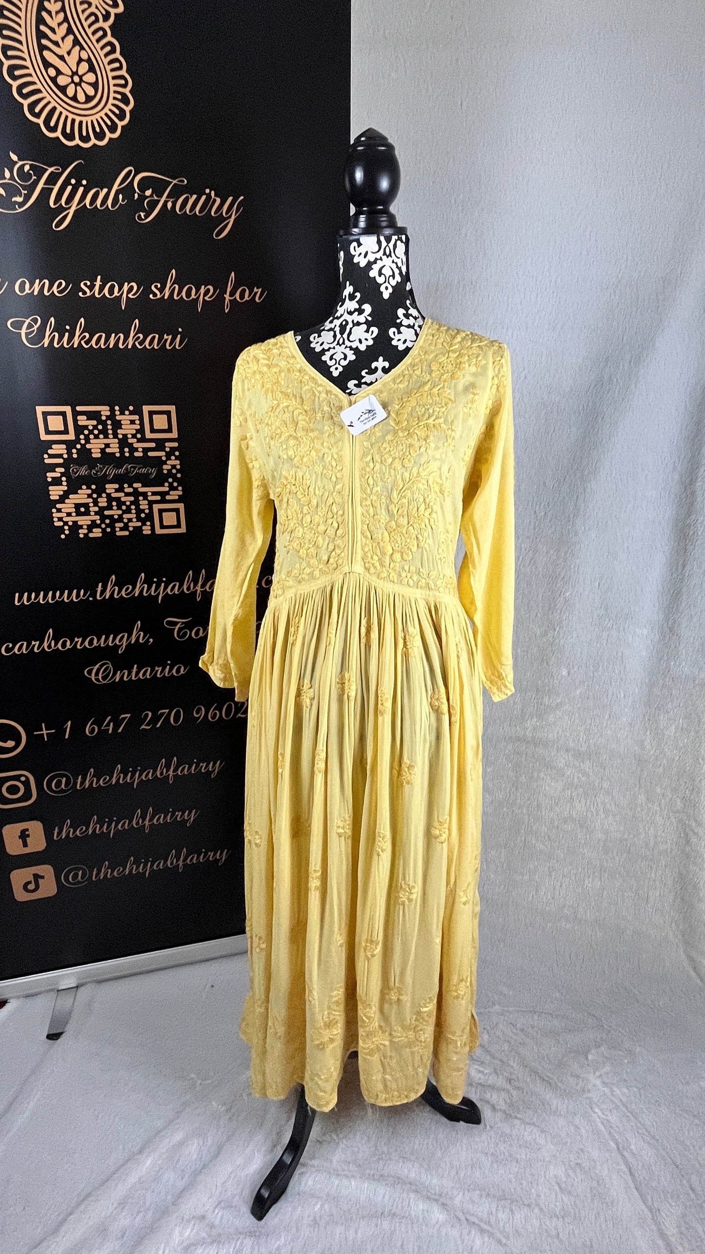 Yellow (Self) - Modal Frock - The Hijab Fairy