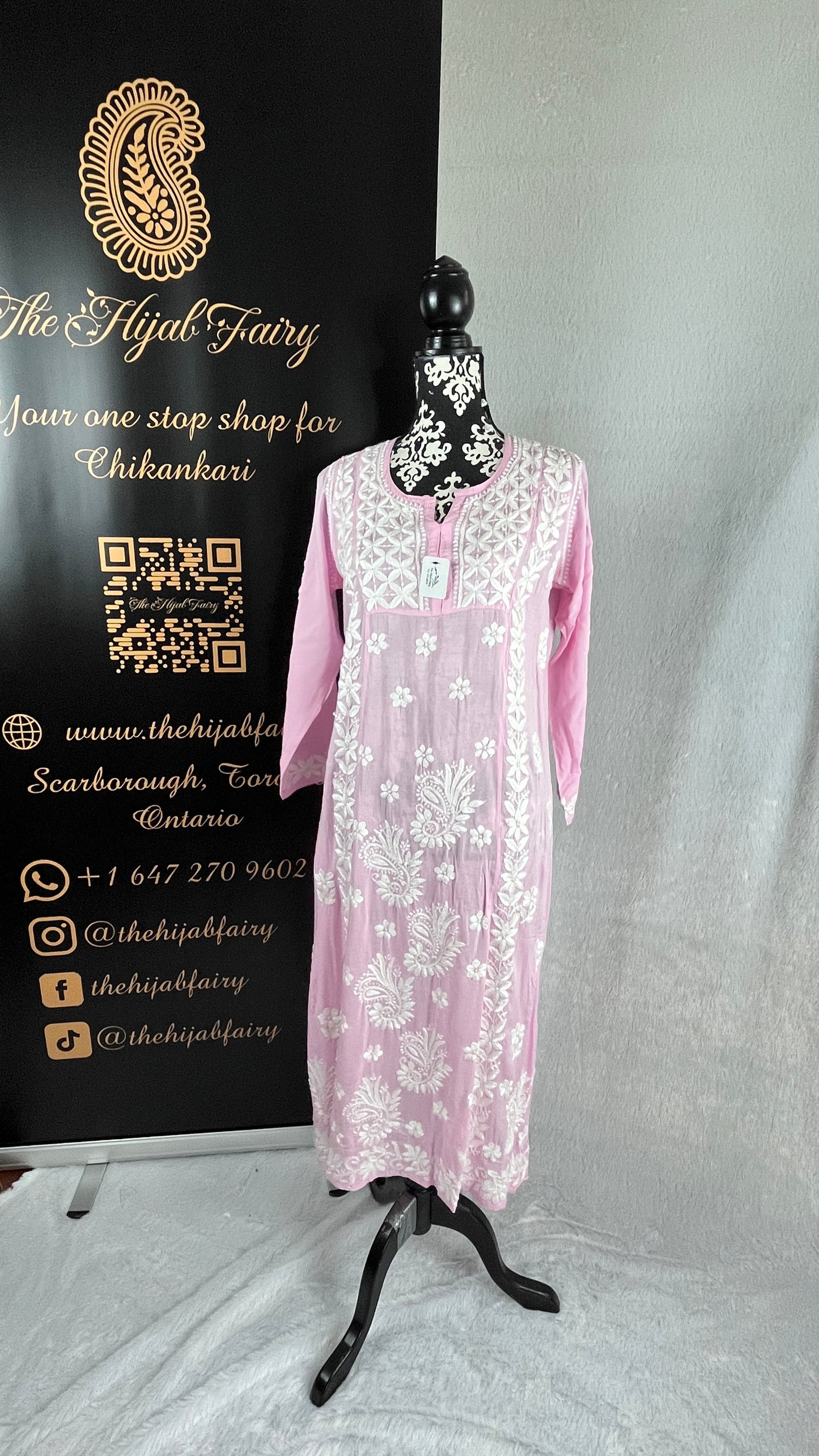 Pink Indo-Western Frock Style Modal Kurta - The Hijab Fairy