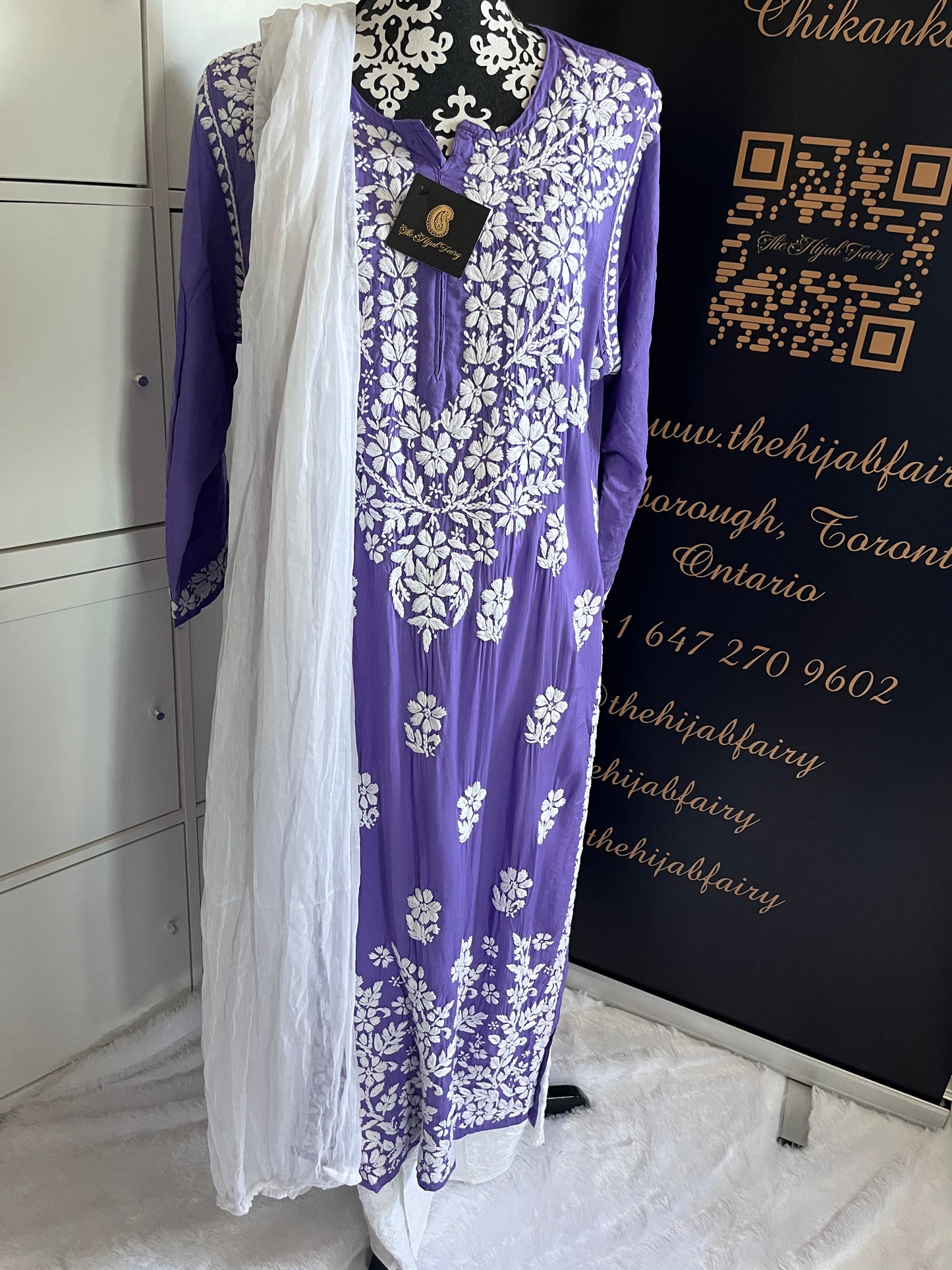 Lavande - Kurta long et droit en modal