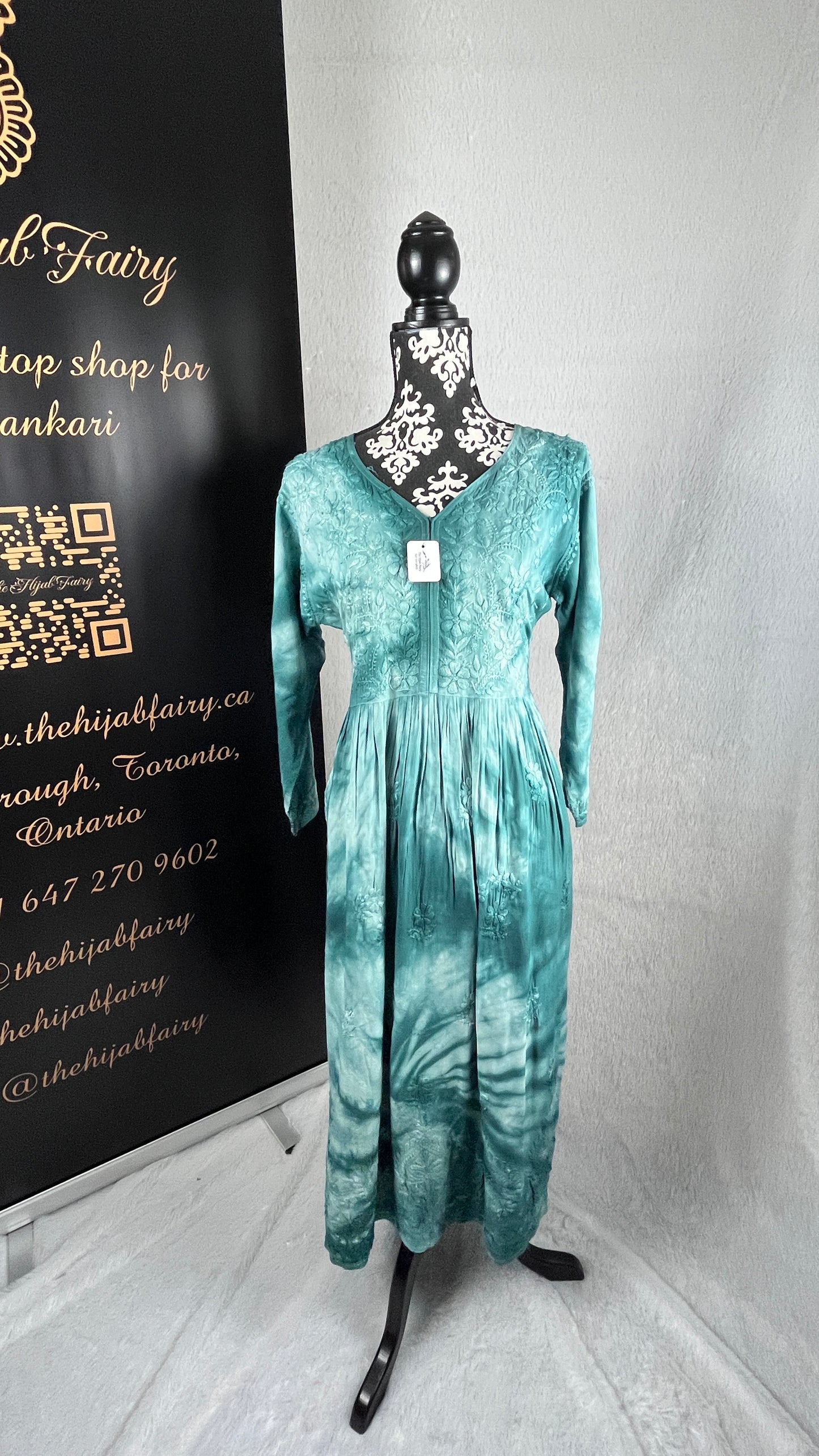 Green Tie Dye - Modal Frock - The Hijab Fairy