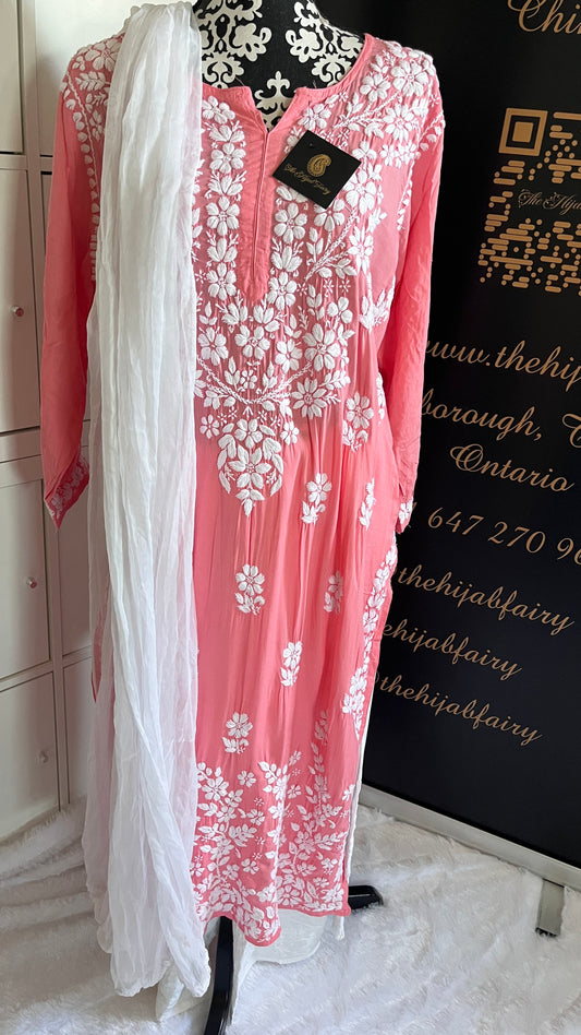 Gajari Pink - Modal Straight Long Kurta