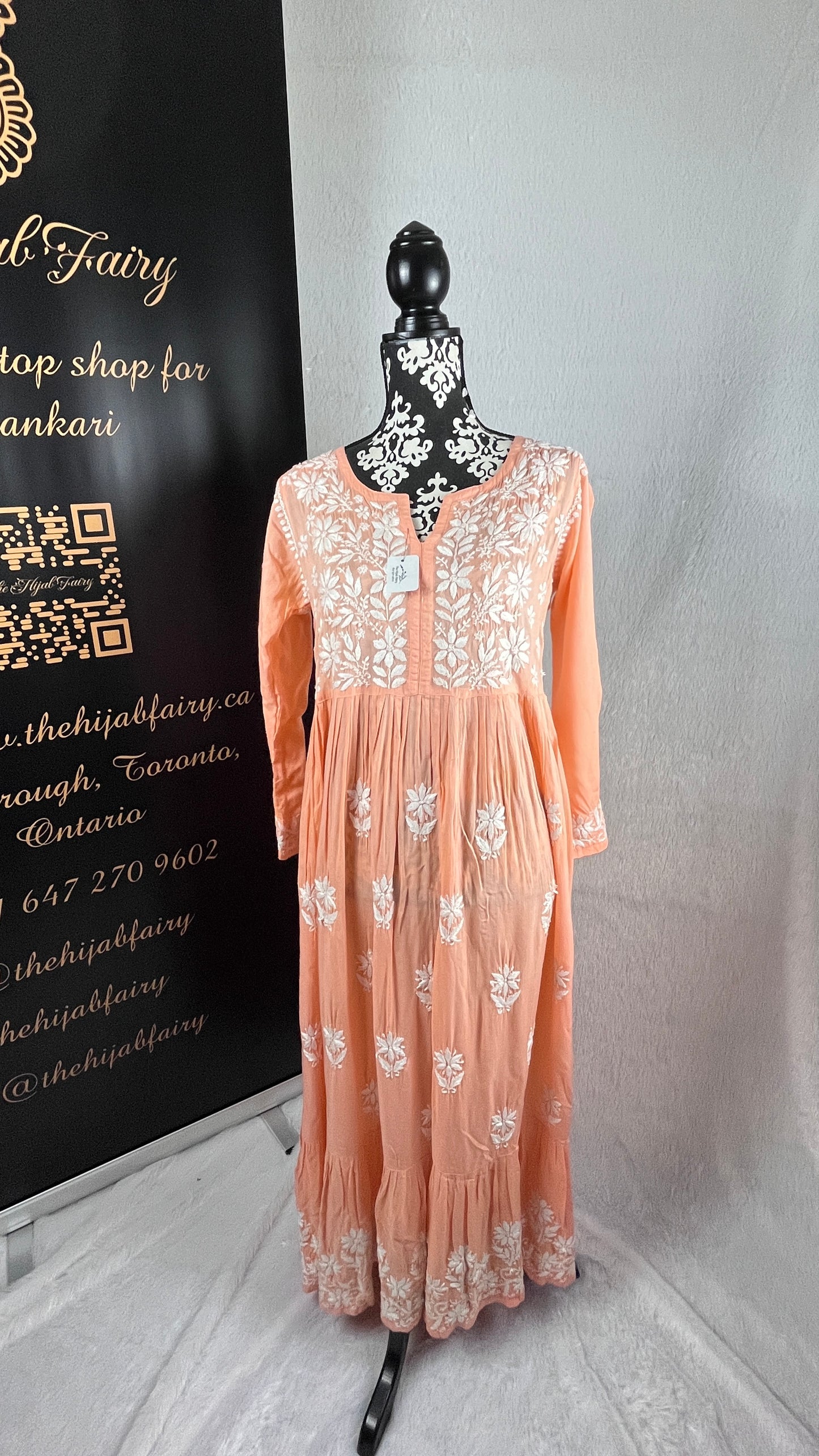 Peach - Modal Layer Gown - The Hijab Fairy