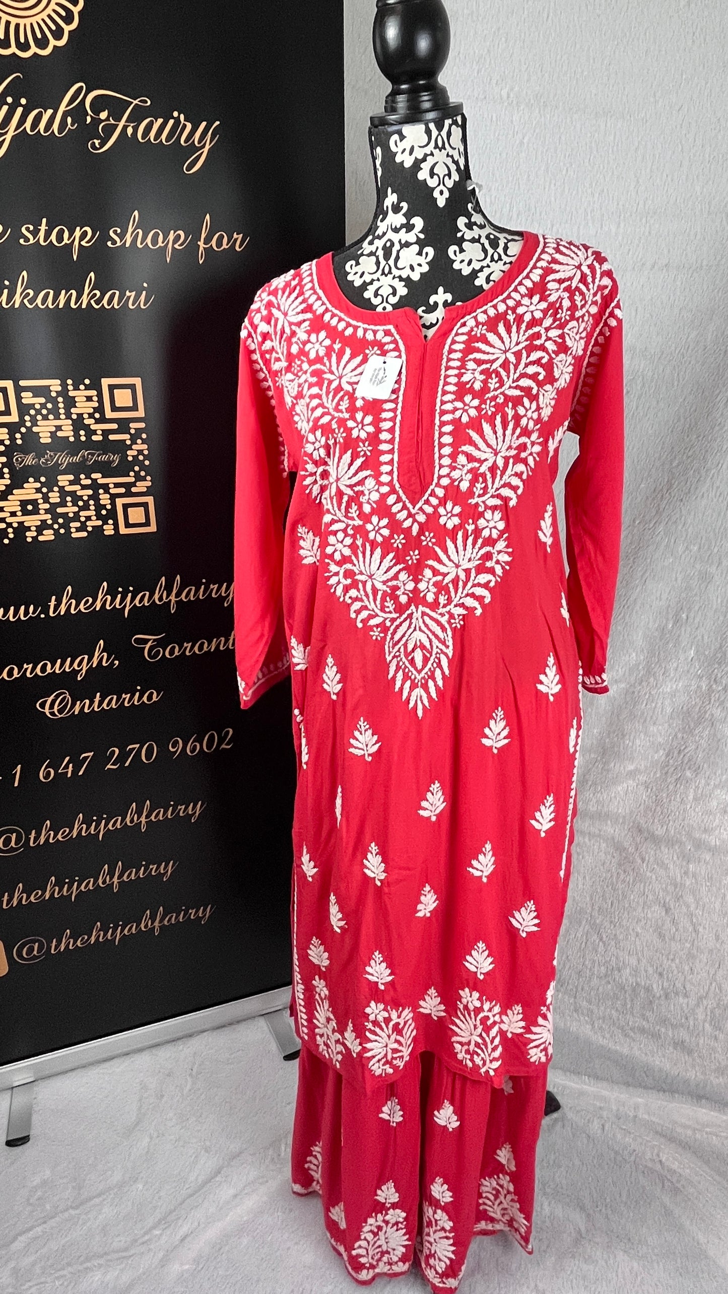 Strawberry  - Gharara 2 Pc set - The Hijab Fairy